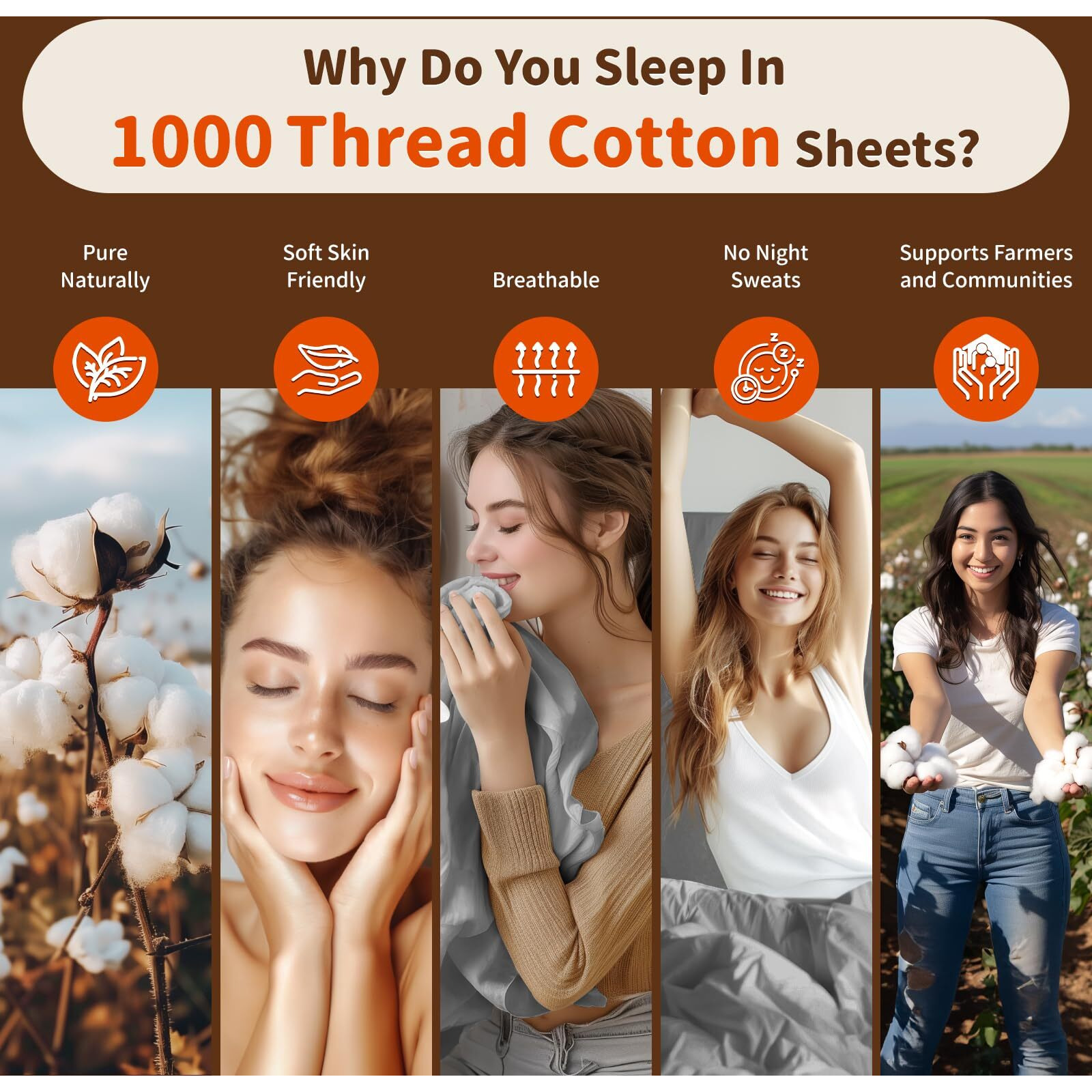 Lbro2M 1000 Thread Count 100% Egyptian Cotton Sheets Set Queen Size Bed Sheet 4 Piece Sets Long Staple 16 Inches Deep Pocket All Season Bedding Super Soft Comforterble Breathable Sateen Weave (Grey)