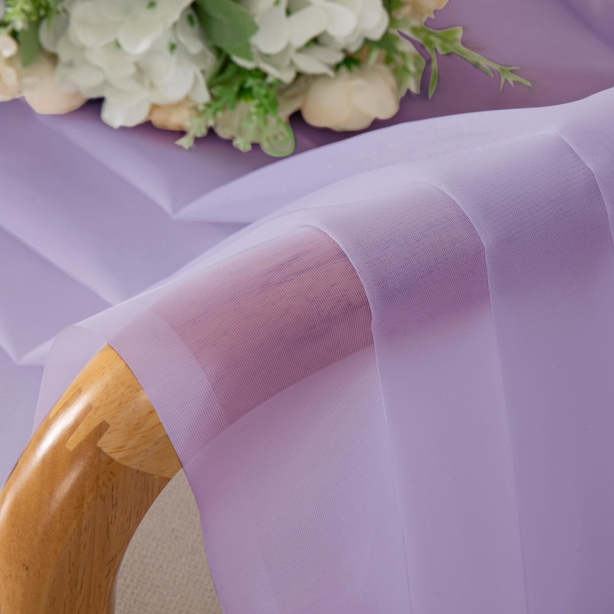 Chyhomenyc Lilac Sheer Curtains 45 Inch Long 2 Panels  Light Filtering Rod Pocket Voile Short Curtains Drapes For Living Room Bedroom Small Windows  42Wx45L Inches