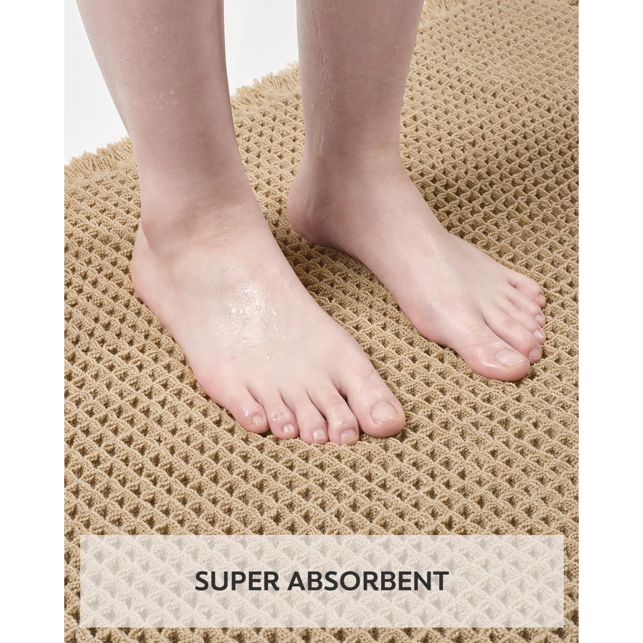 Tchdio Waffle Bath Mat Rug  Super Absorbent Non Slip Bath Mats For Bathroom Mat Ultra Soft Bathmat Machine Washable Bathroom Rugs With Tassels  Bath Rugs For Bathroom Floor Beside Tub  17&quot&quot X 24&quot&quot