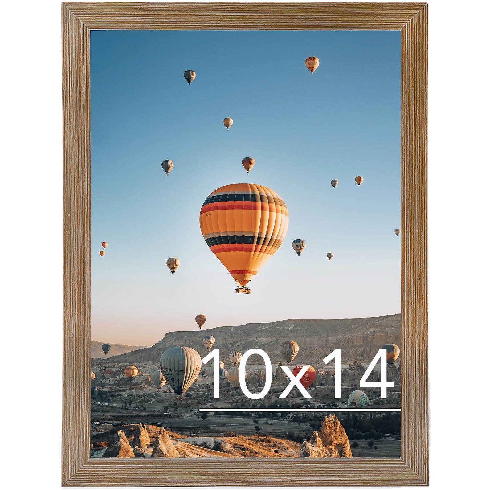 Jcjmy 10X14 Inch Picture Frame  Horizontal And Vertical Formats For Wall Hanging  10 X 14 Wall Gallery Poster Photo Frame With Shatter Resistant Plexiglass  Rustic Brown