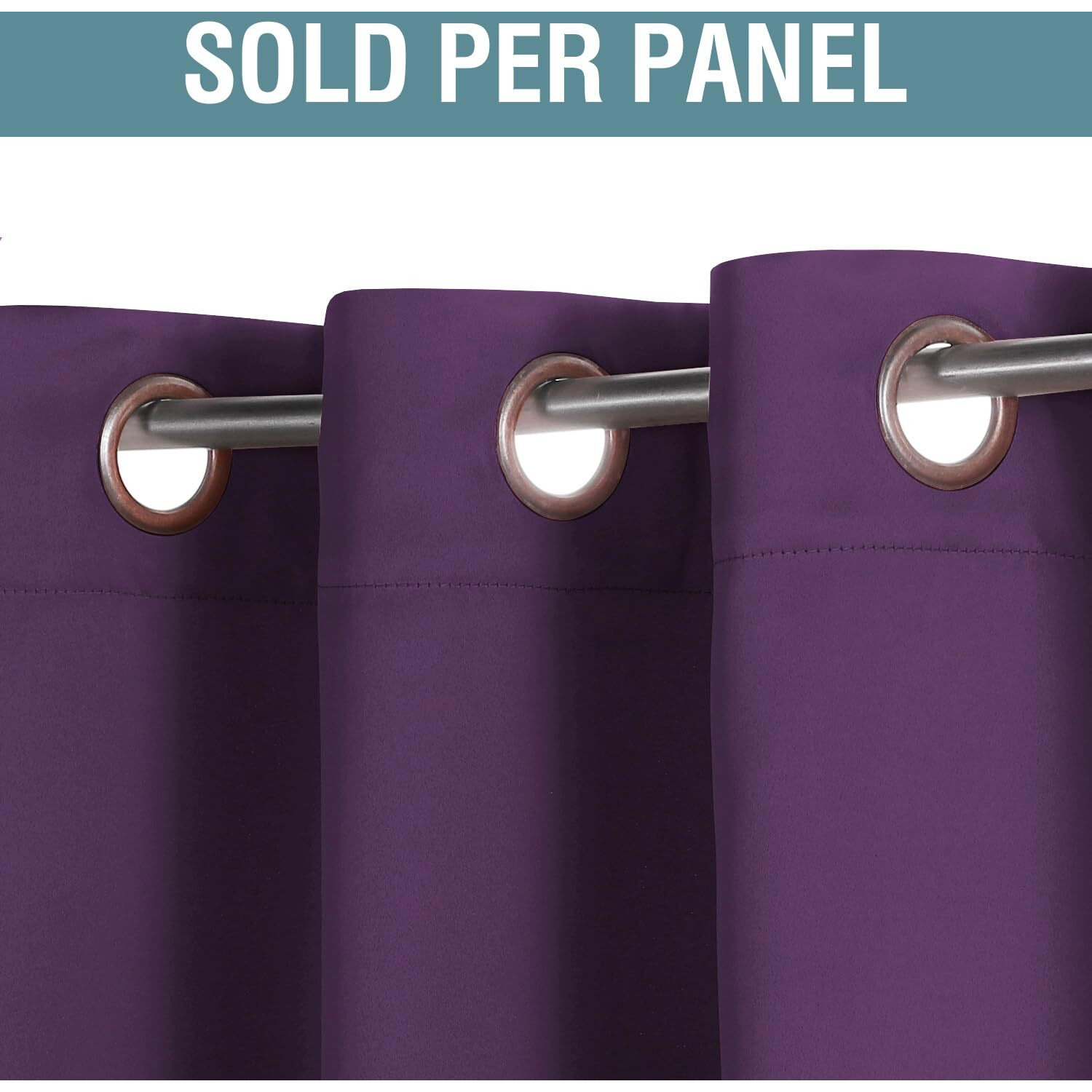 H.Versailtex Blackout Curtain For Living Room Thermal Insulated Window Treatment Curtain 54 Inch Length Energy Saving Solid Grommet Top Blackout Drape  One Panel  Plum Purple  52"" W X 54"" L