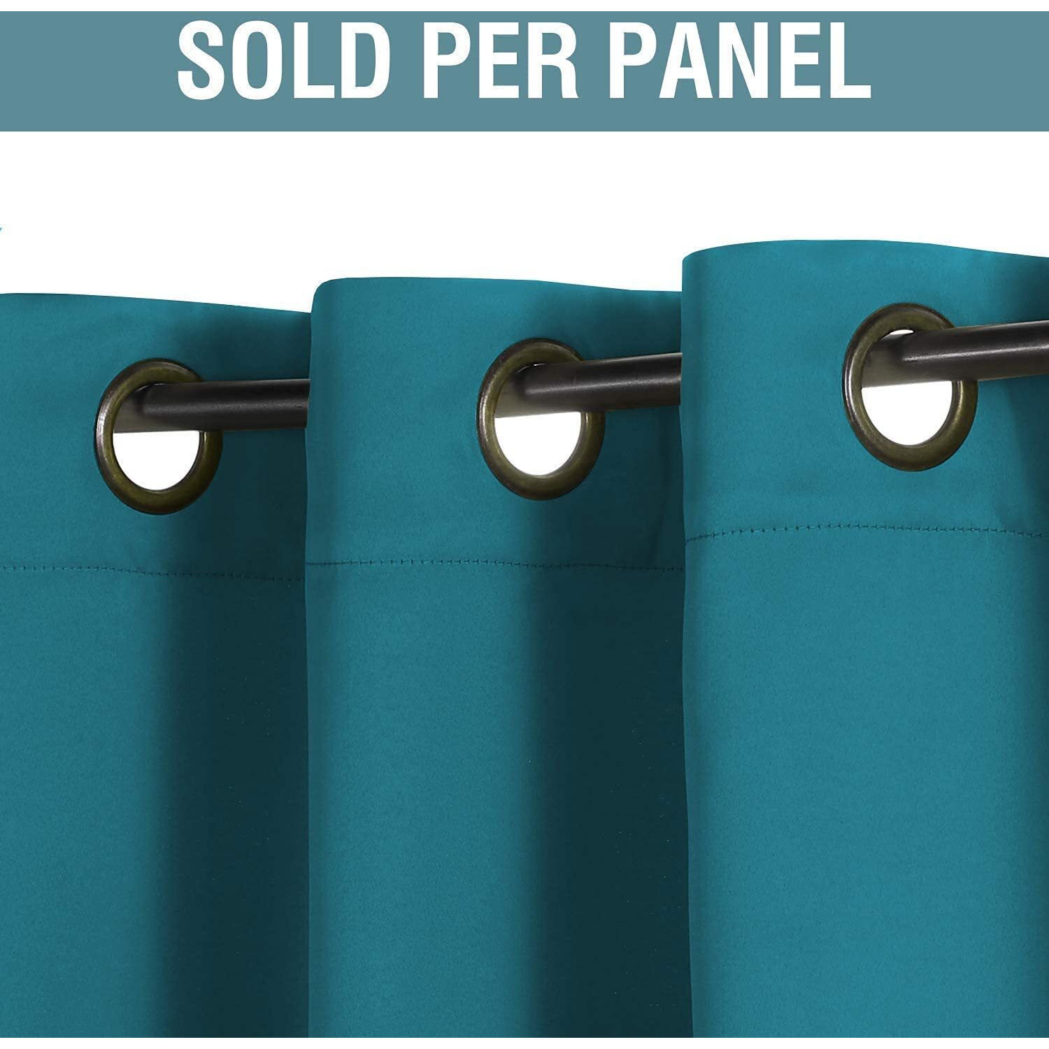 H.Versailtex Blackout Curtain For Living Room Thermal Insulated Window Treatment Curtain 54 Inch Length Energy Saving Solid Grommet Top Blackout Drape  One Panel  Turquoise Blue  52"" W X 54"" L