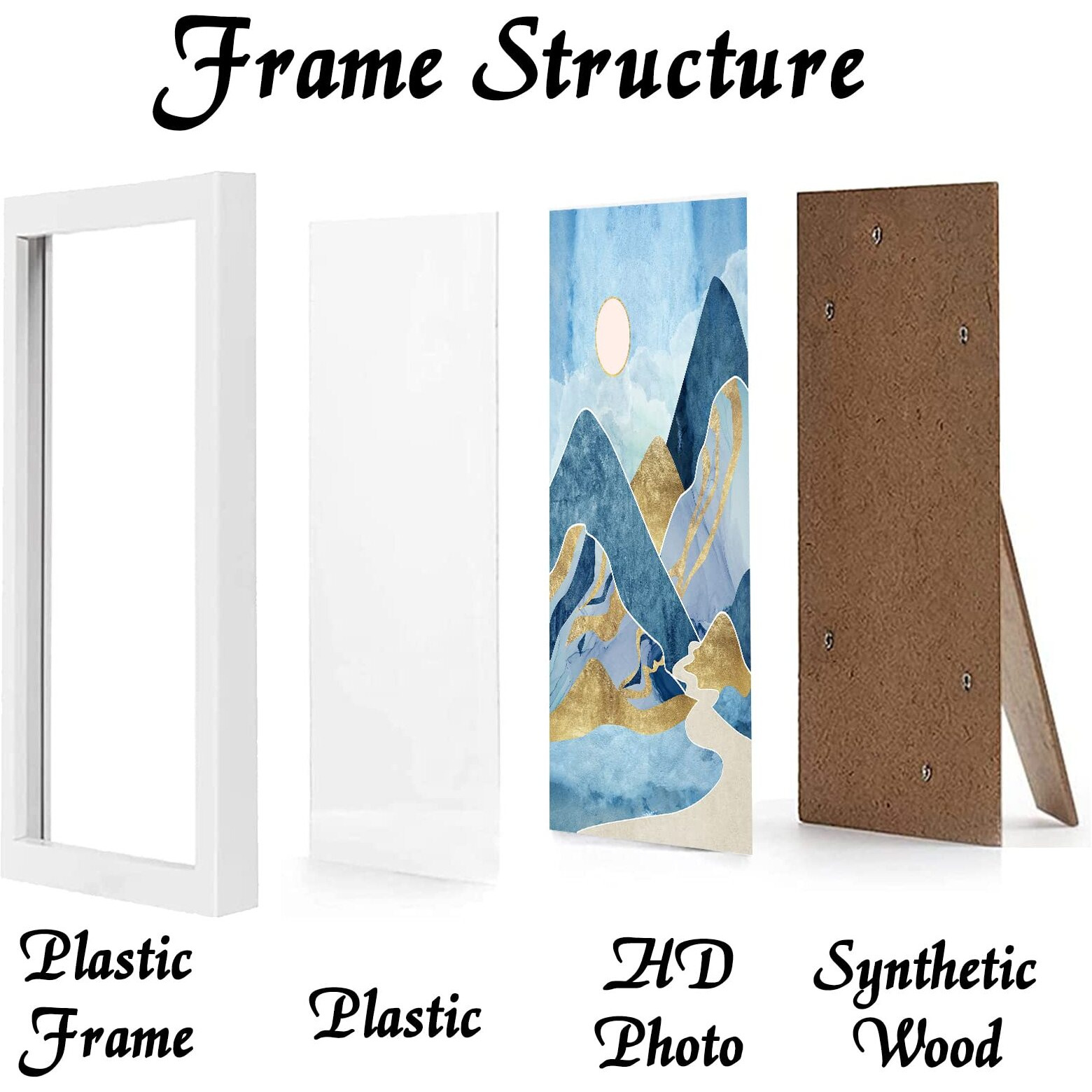 Keibiubu White Picture Frame  9X11 Picture Frame For Photo Poster Canvas Certificate Document Display Horizontally Or Vertically High Transparent Wall Gallery(Size 9 X 11 Inches)