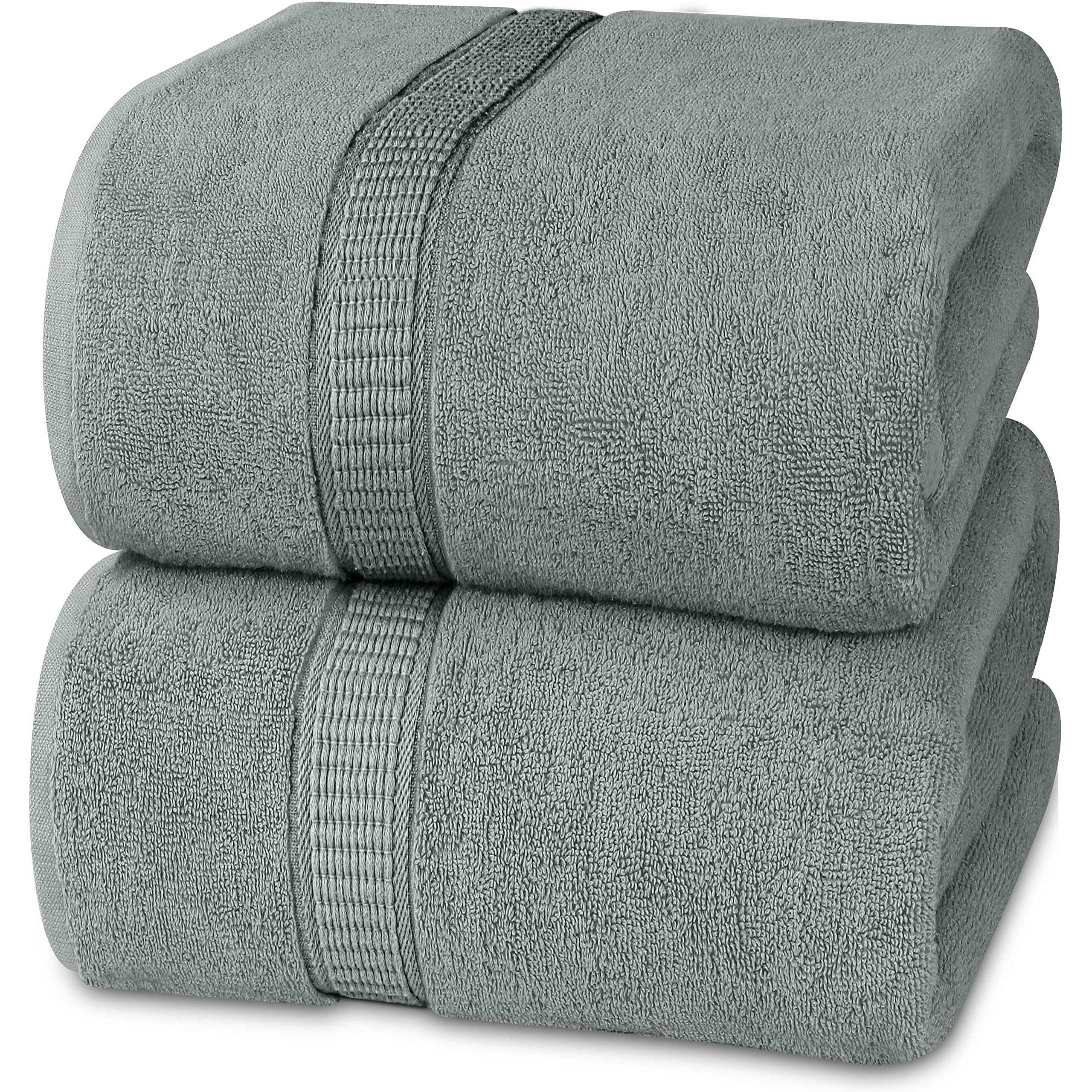 Utopia Towels - Luxurious Jumbo Bath Sheet 2 Piece - 600 Gsm (35X70 Inches) 100% Ring Spun Cotton - Highly Absorbent And Quick Dry Extra Large Bath Towel - Super Soft Hotel Quality Towel (Cool Grey)