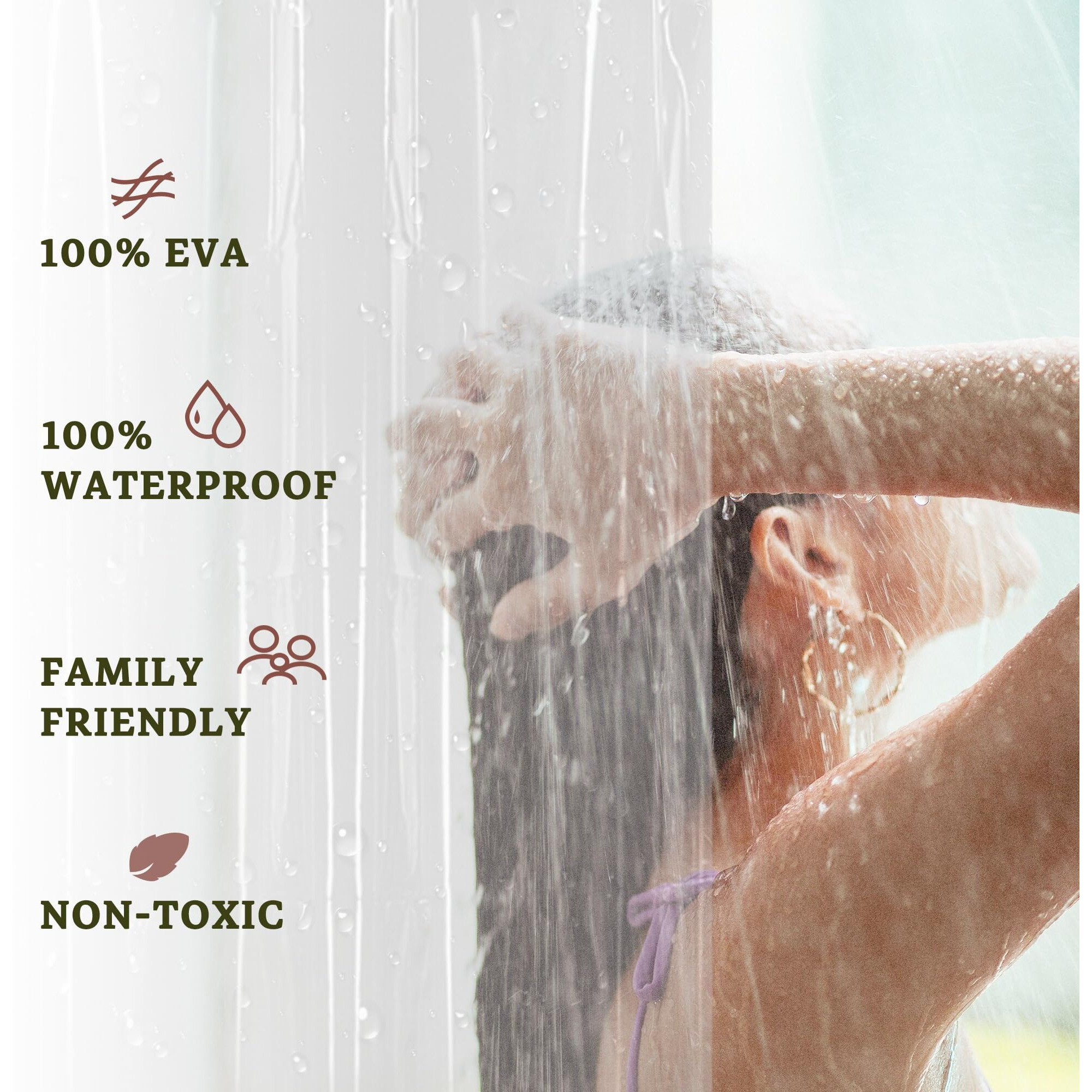 Barossa Design Extra Heavy Duty Shower Curtain Liner Thick - Soft Plastic Shower Liner Waterproof With Grommets & 3 Magnets  Clear  72"&quotX72""