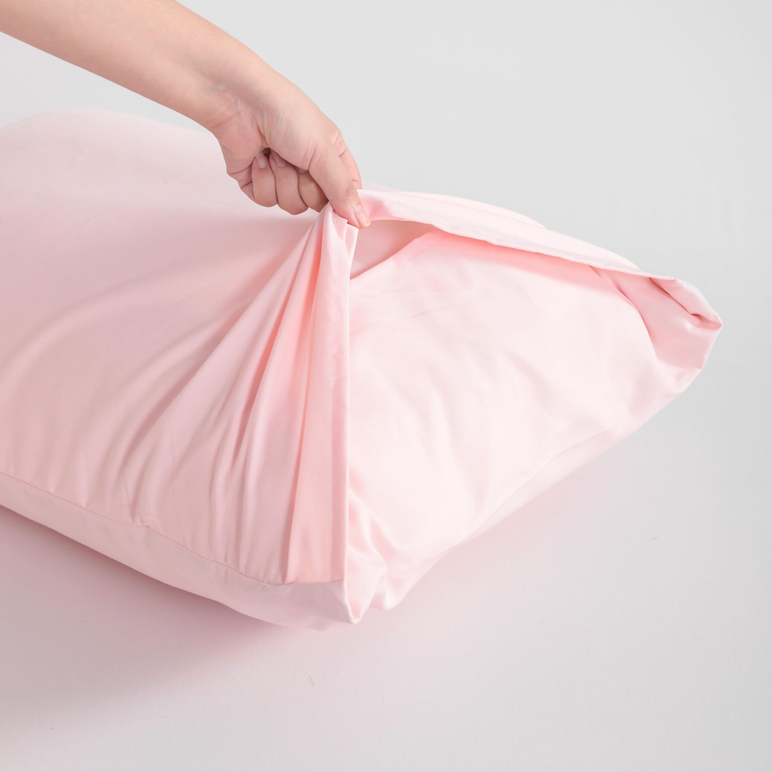 Flxxie Microfiber Pillow Cases Queen Size Set Of 2  Soft Pillowcases With Envelope Closure  Wrinkle Resistant Pillow Covers  20X30  Blush Pink