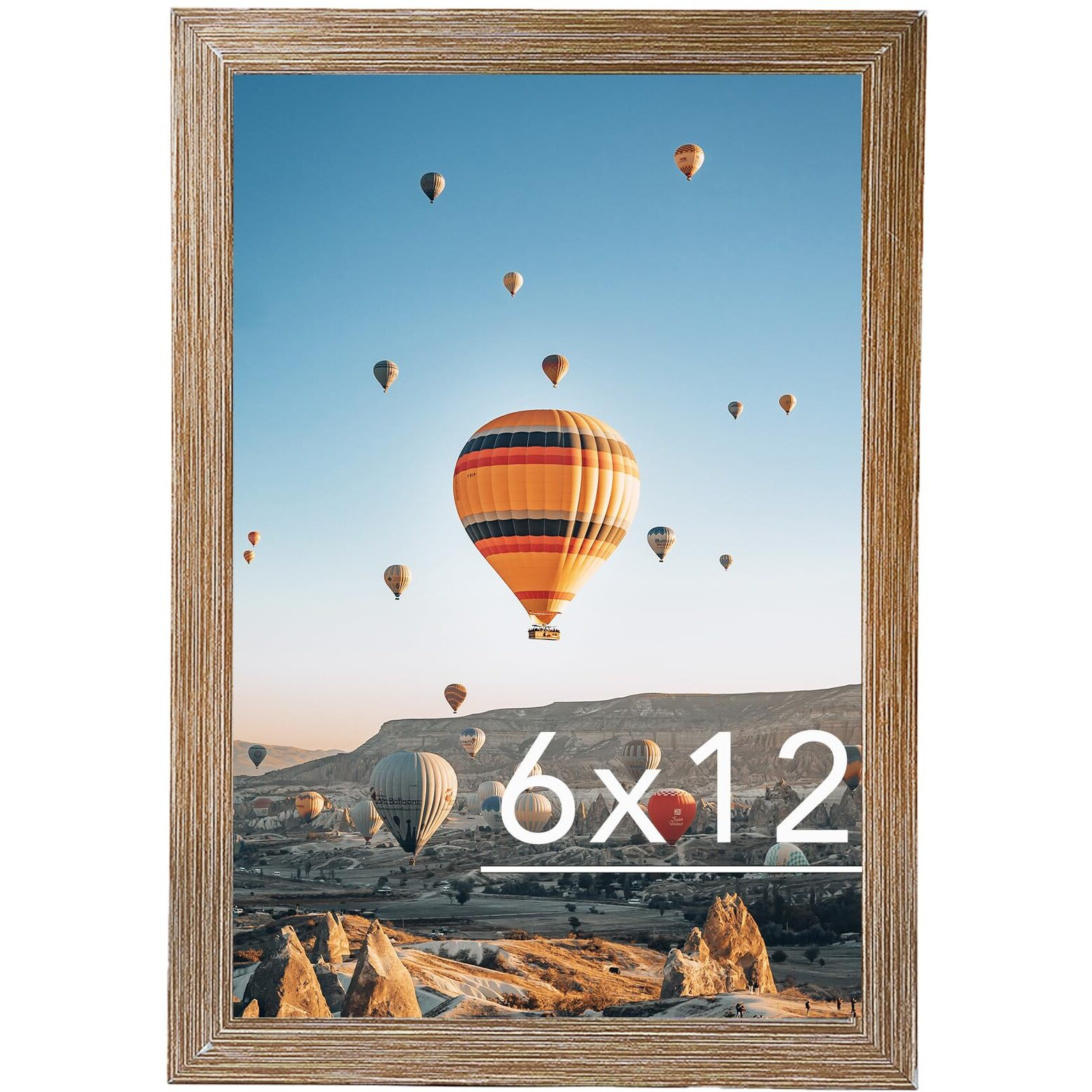 Jcjmy 6X12 Picture Frame Rustic Brown For Wall Hanging Or Tabletop  Wall Mounting Horizontally Or Vertically  6 X 12 Wall Gallery Poster Photo Frame With Shatter Resistant Plexiglass  Rustic Brown