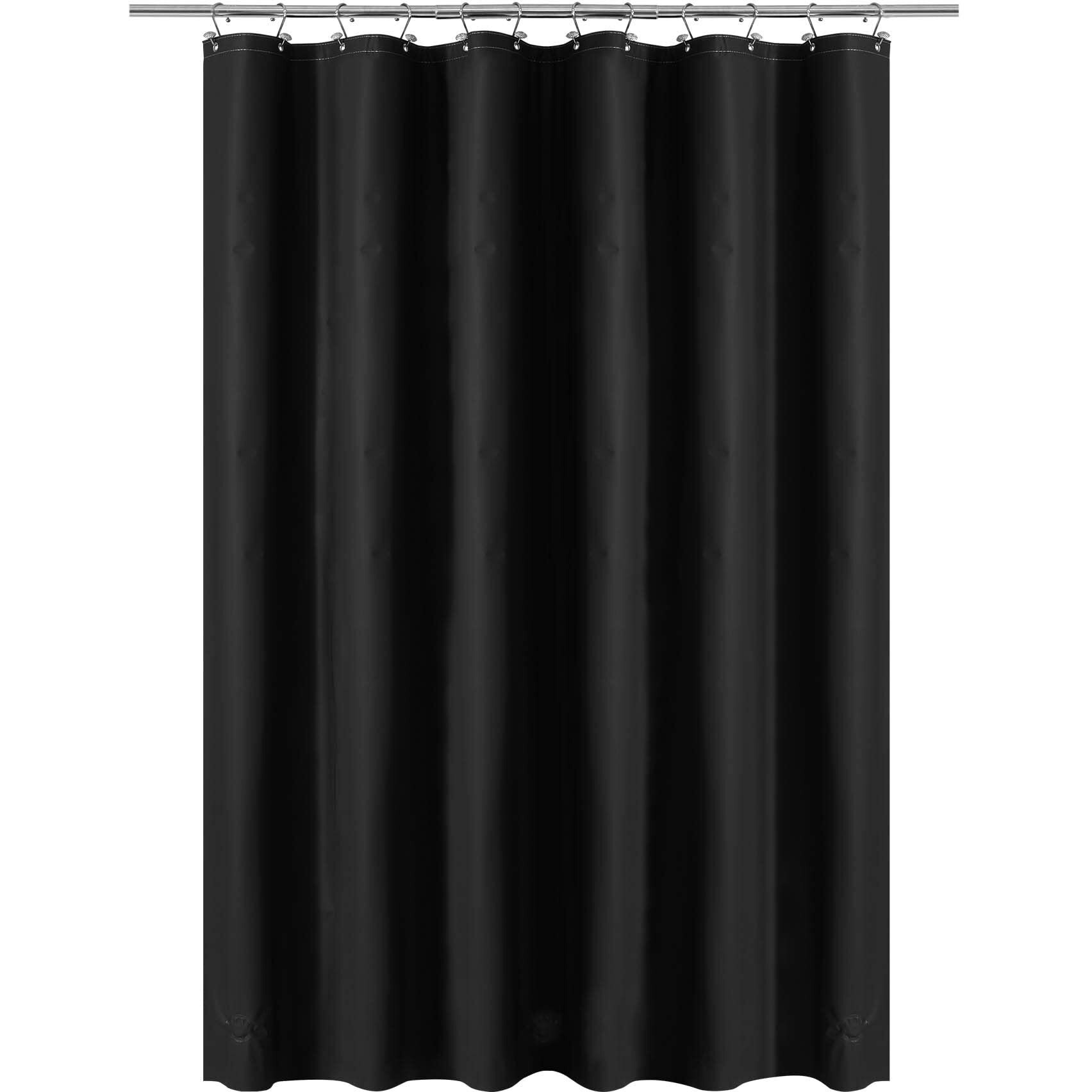 Barossa Design Black Shower Curtain Liner - Premium Peva Plastic Black Shower Curtain For Bathroom  Lightweight Standard Size Shower Curtain With 3 Magnets  Metal Grommets - Black