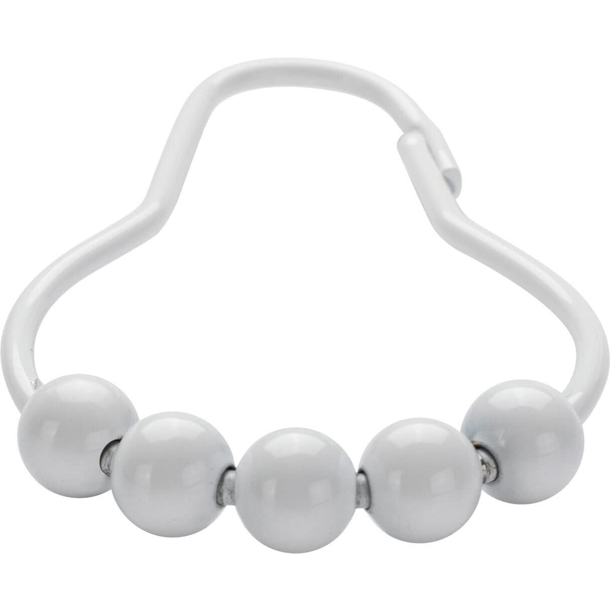 Amazer Shower Curtain Hooks  Decorative Shower Curtain Hooks Rust-Resistant Stainless Steel Shower Curtain Hooks For Bathroom Shower Rod-Set Of 12  Polished White