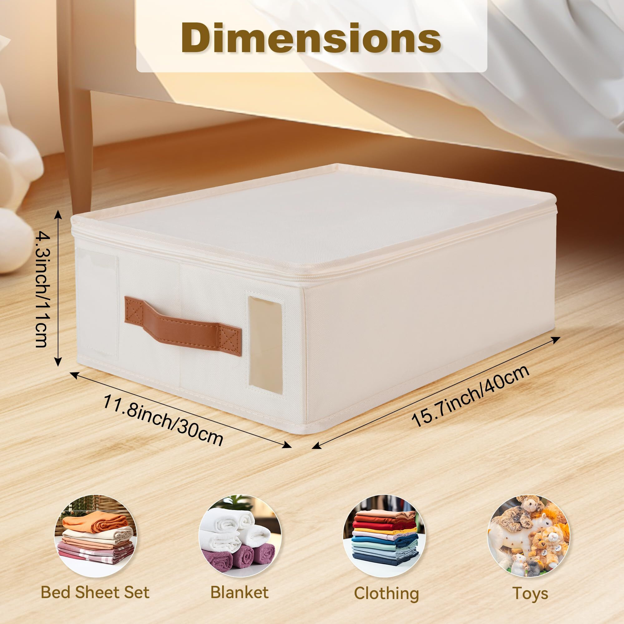 Bed Sheet Organizer 4 Pack - No Insects Entry Sheet Organizers And Storage With Zipper  Label  Handle  Window  Linen Closet Organizers And Storage For Sheet Set  Clothing  Duvet Covers  Blanket