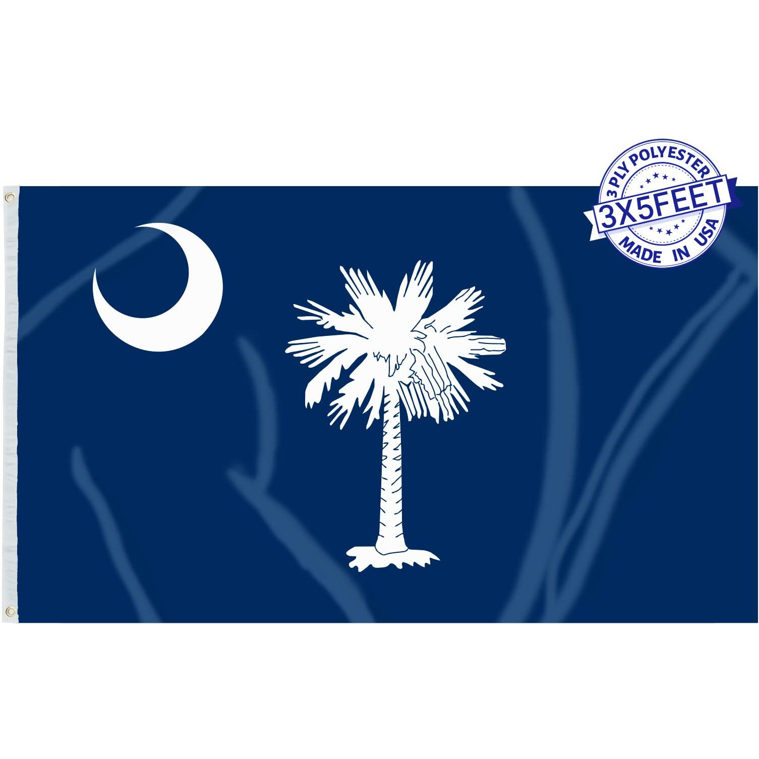 Amzflag South Carolina Flag 3X5 Feet Made In Usa  Heavy Duty 3 Ply Sc South Carolina State Flags  Thick Material Palmetto State Flags With 2 Brass Grommets