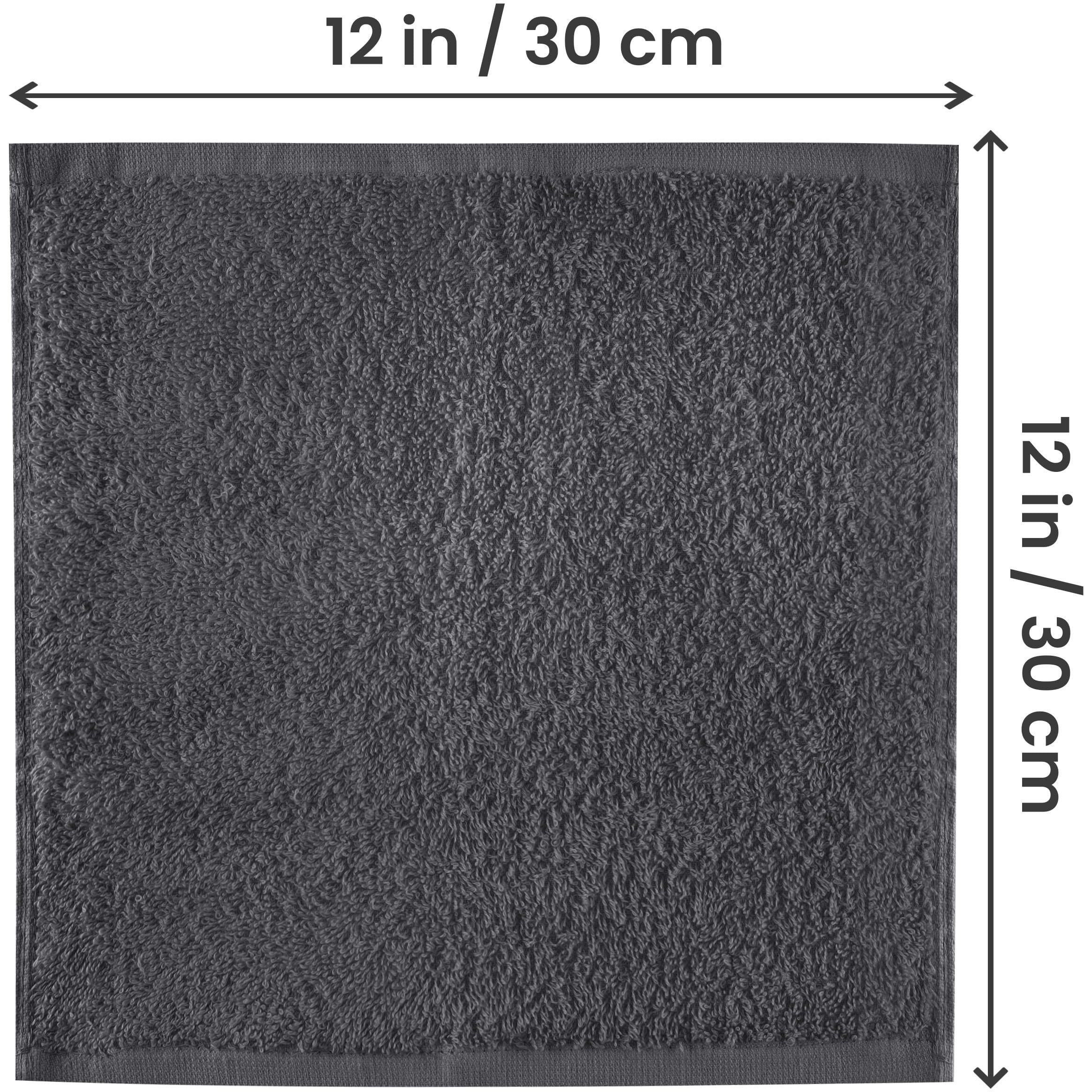 Utopia Towels 12 Pack Cotton Washcloths Set - 100% Ring Spun Cotton  Premium Quality Flannel Face Cloths  Highly Absorbent And Soft Feel Fingertip Towels (Grey)