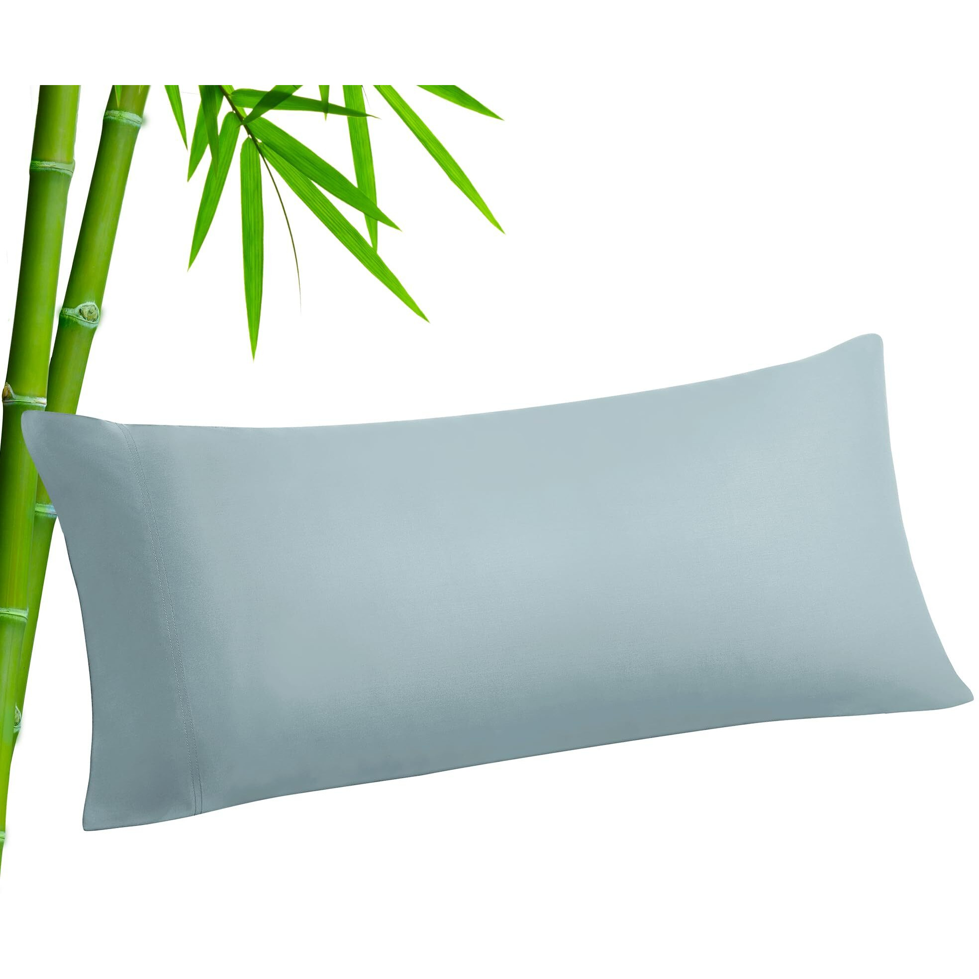Bedelite Body Pillow Cover  Rayon Made From Bamboo  Cooling Body Pillow Case Cover For Hot Sleepers And Night Sweats  Breathable & Silky Soft Full Long Pillow Case (Haze Blue  20X54 Inches)