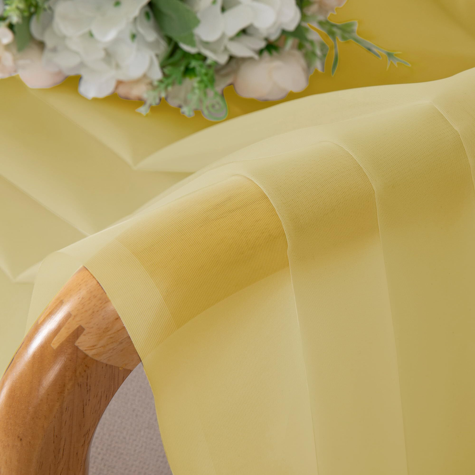 Chyhomenyc Yellow Sheer Curtains 84 Inch Length 2 Panels  Light Filtering Soft Airy Voile Rod Pocket Sheer Window Drapes For Bedroom Living Room  Each 42Wx84L Inches