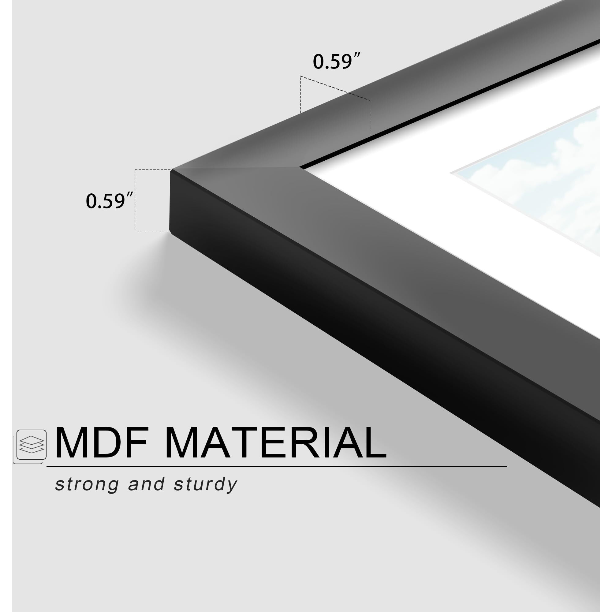 Picrit A3 Picture Frame Set Of 12  Display 8X11.5 With Mat Or 11.7X16.5 Without Mat  Photo Frames For Wall Mounting Display  Black.