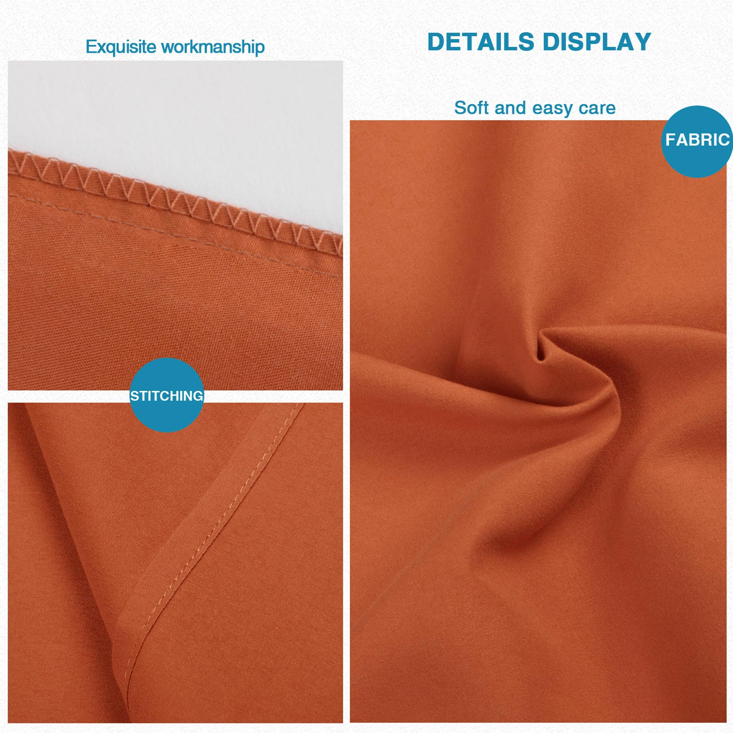 Flxxie Microfiber Pillow Cases Queen Size Set Of 2  Soft Pillowcases With Envelope Closure  Wrinkle Resistant Pillow Covers  20X30  Burnt Orange