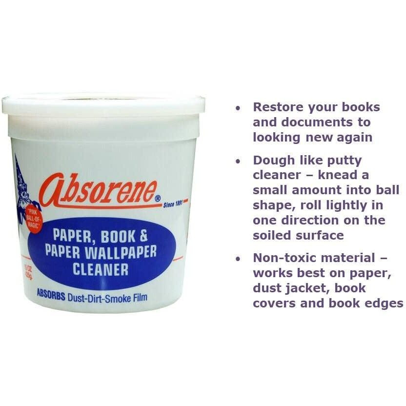 Absorene Book Cleaner And Dirt Eraser (Bundle- 2 Items) For Cleaning Dirt And Dust Off Books And Documents