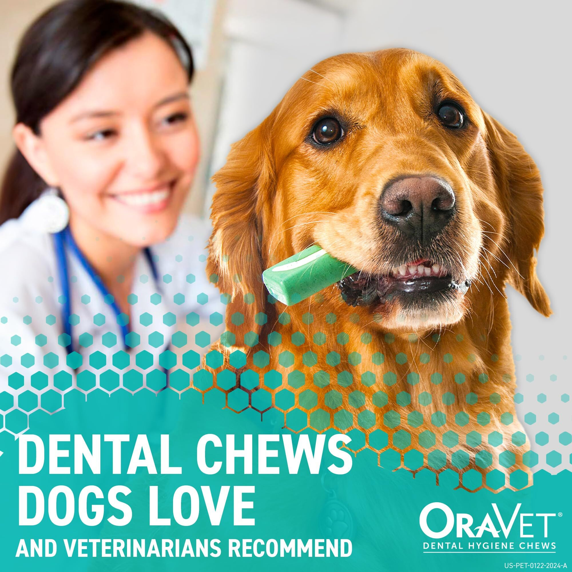 Oravet Dental Chews For Dogs  Oral Care And Hygiene Chews (Large Dogs  Over 50 Lbs.) Pink Pouch  30 Count (Pack Of 1)