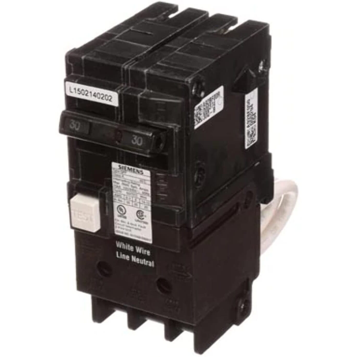 Siemens Qf220A Ground Fault Circuit Interrupter  20 Amp  2 Pole  120V  10 000 Aic
