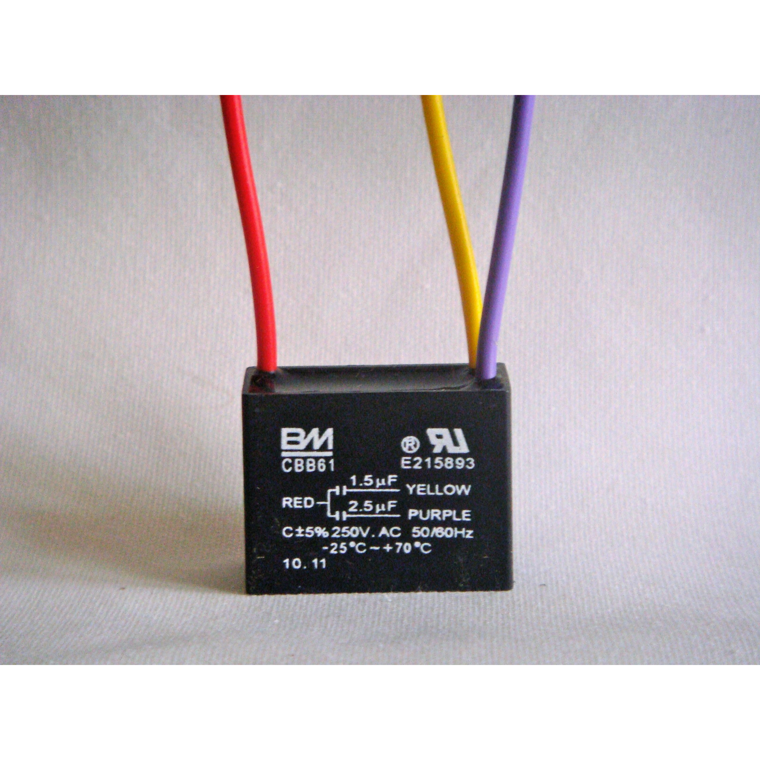 Bm Ceiling Fan Capacitor 3 Wire 1.5Uf 2.5Uf