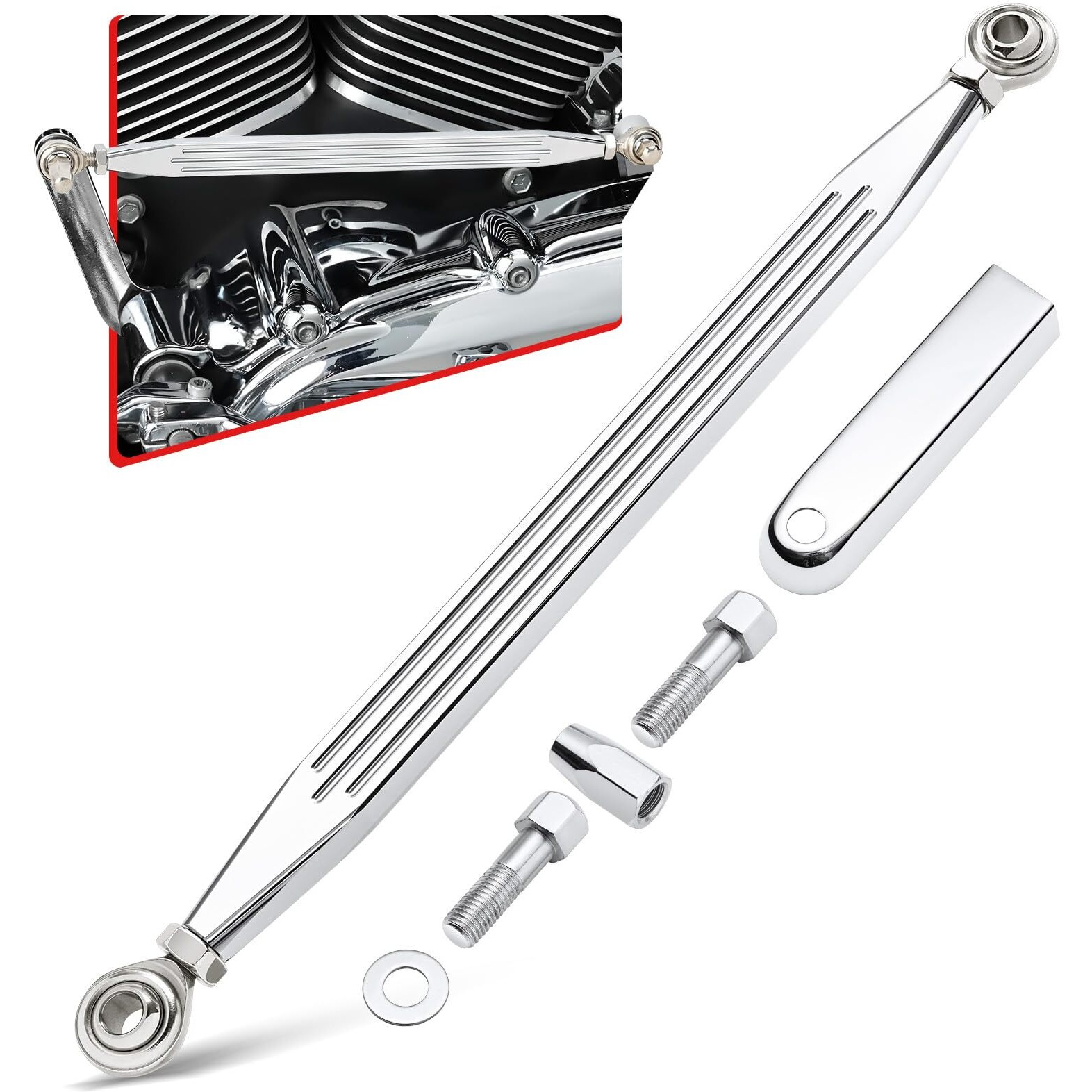 Amazicha Chrome Shift Linkage Compatible For Harley Davidson Softail Dyna Road King Electra Glide Street Glide Touring 1980-2024