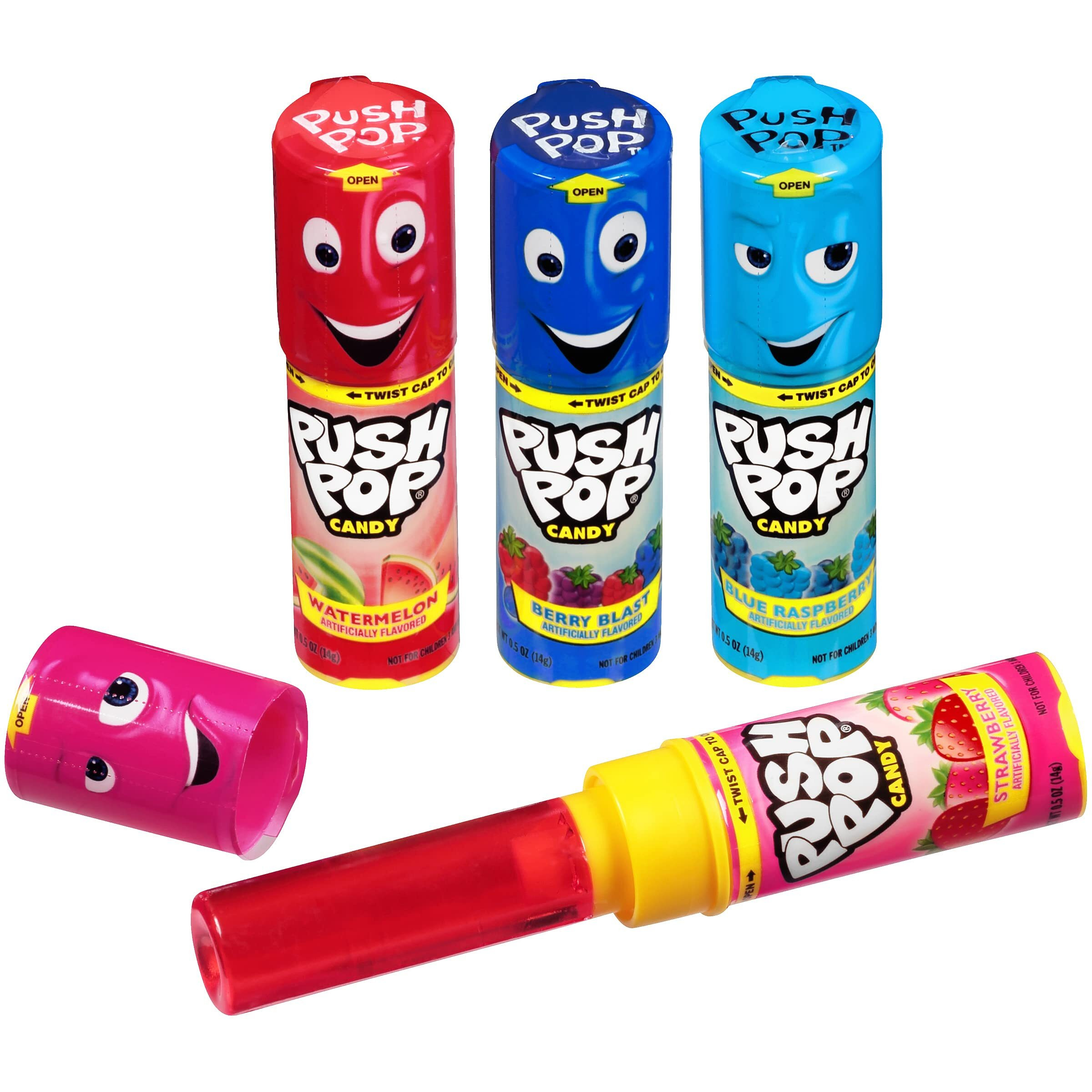 Push Pop Halloween Candy - Individually Wrapped Bulk Lollipops - 24 Ct Hard Candy In Assorted Flavors  Fun Candy For Kids  Party Favors And Gifts  Halloween Candy Bowls  Trick Or Treat Goodie Bags