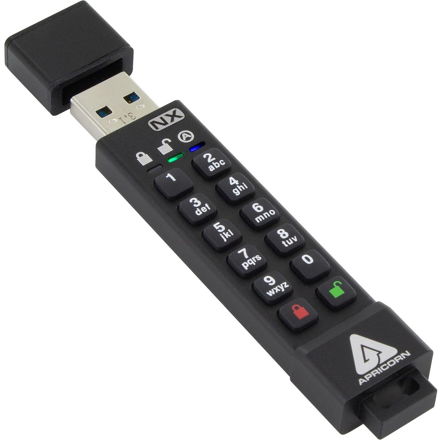 Apricorn Aegis Secure Key 3 Nx 4Gb 256-Bit Encrypted Fips 140-2 Level 3 Validated Secure Usb 3.0 Flash Drive  Ask3-Nx-4Gb  Black