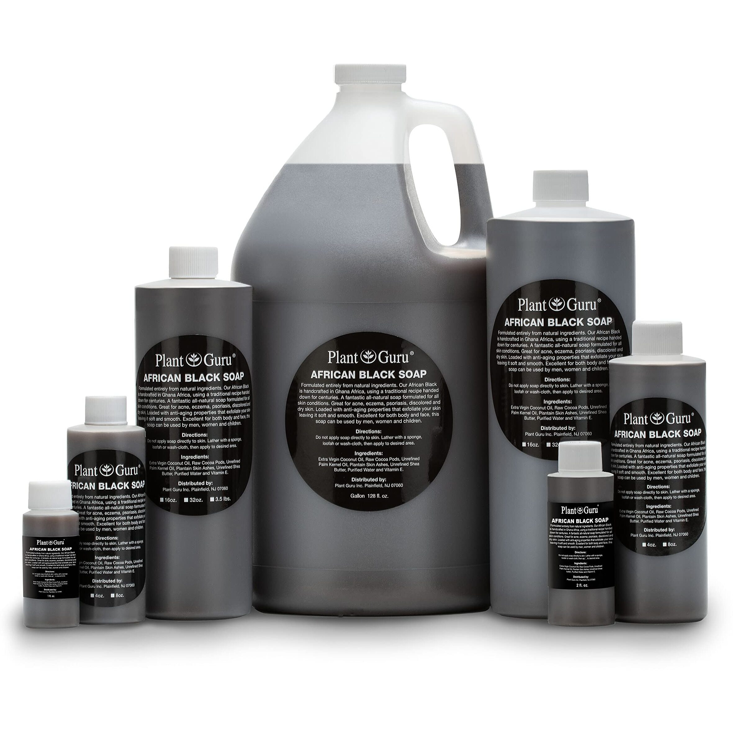 African Black Soap Liquid 16 Fl. Oz. 100% Raw Pure Natural From Ghana. Acne Treatment  Aids Against Eczema & Psoriasis  Dry Skin  Scars And Dark Spots. Great For Pimples  Blackhead  Face & Body Wash.