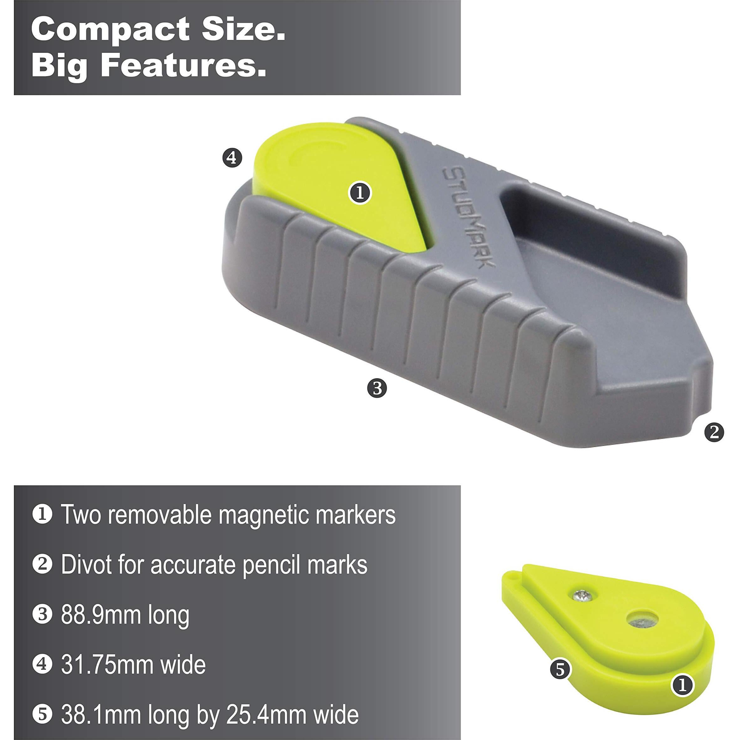 Calculated Industries 7310 Studmark Magnetic Stud Finder With 2 Removable Magnet Markers | Finds & Marks Up To 3 Stud Locations | Updated 2020 More Powerful Rare Earth Magnets  No Batteries Needed