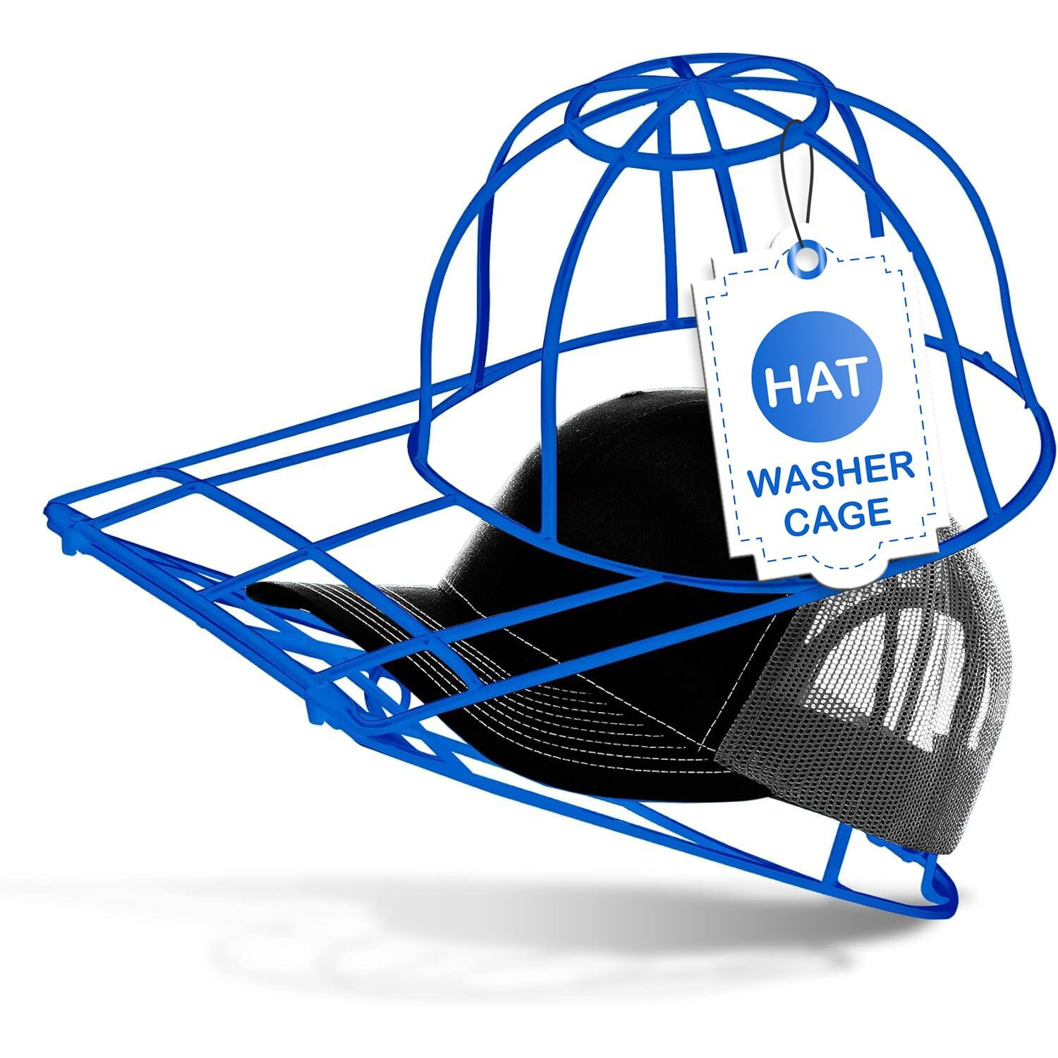 Ballcapbuddy Original And Patented Hat Cleaner  Hat Washer For Washing Machine Or Dishwasher  Cap Washer Frame For Flat & Curved Hats  Made In Usa (Blue)