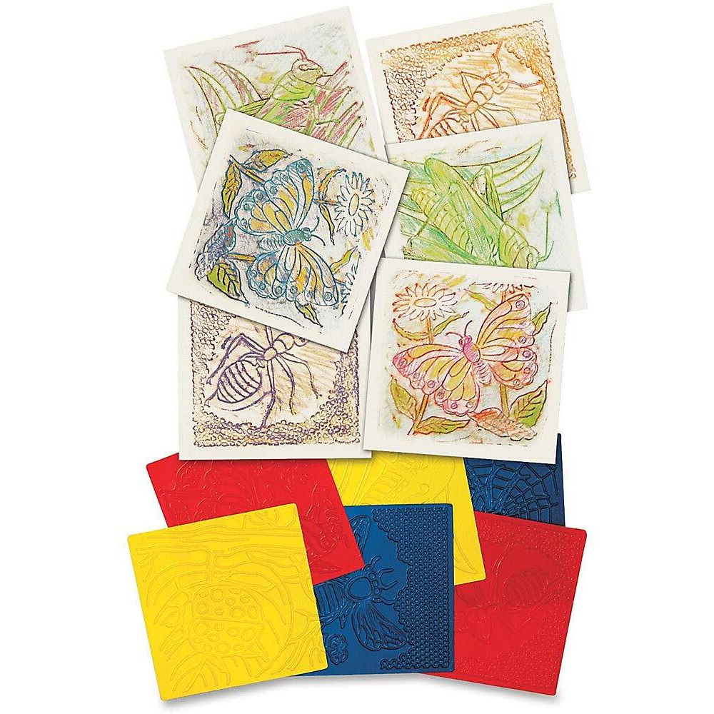 Roylco R-5843 Bugs Rubbing Plates  0.25"" Height  10.5"" Wide  8"" Length (6 Per Package)