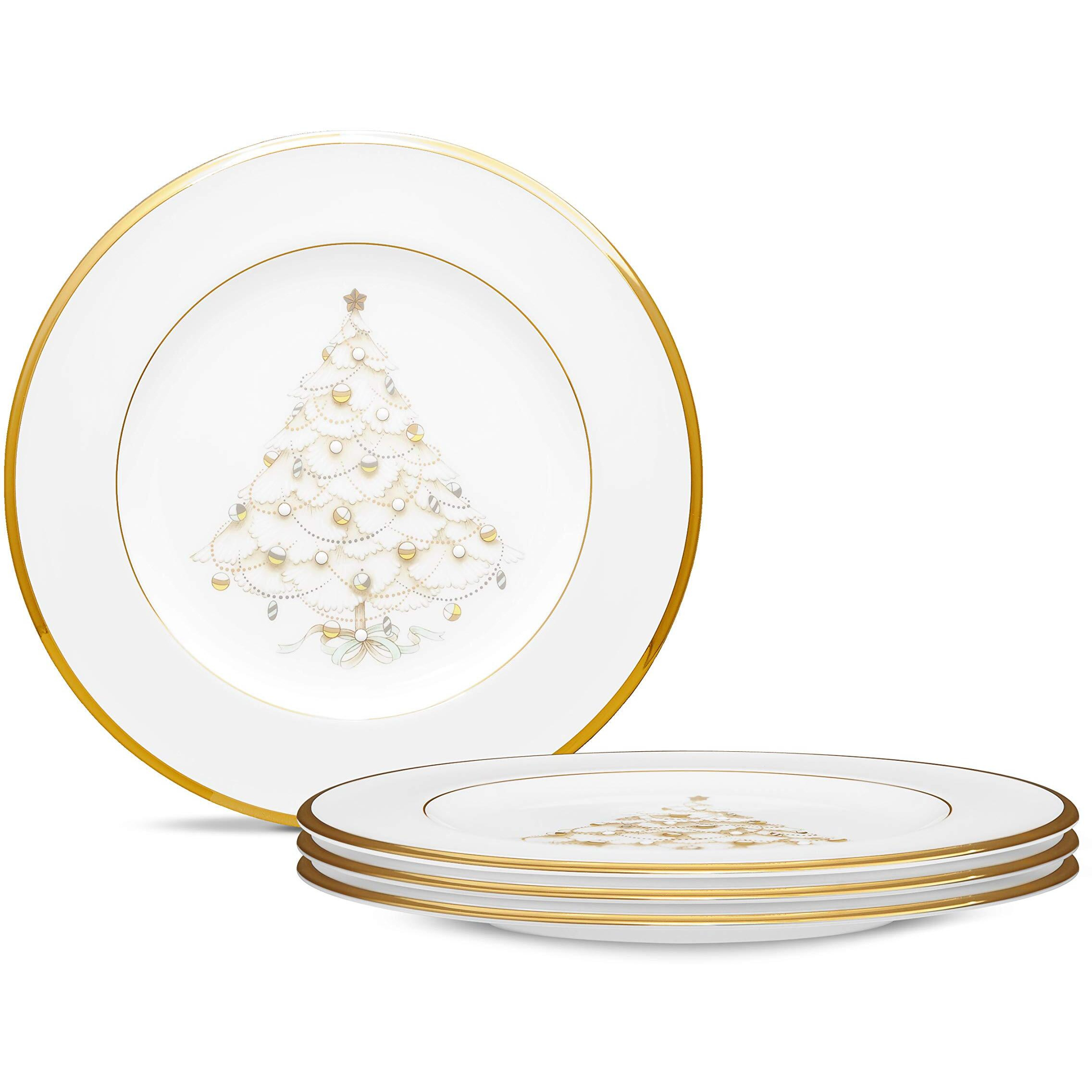 Noritake Palace Christmas Gold Holiday Accent Plates  2""  Set Of 4