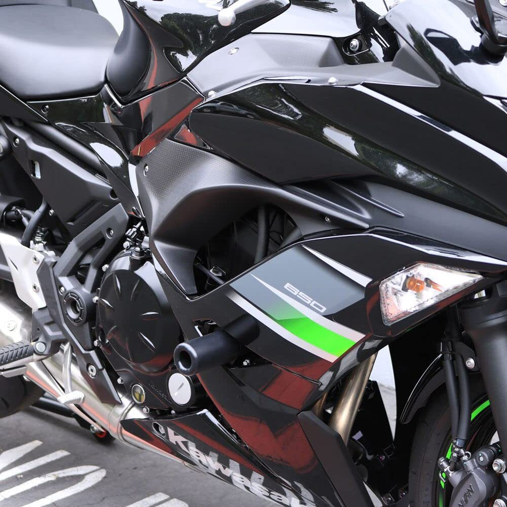 Shogun Usa Made Kawasaki Ninja 650 Z650 Z 650 Krt Ex650 Ex 2017 2018 2019 2020 2021 2022 2023 2024 Black No Cut Frame Sliders Fits Abs & Non Abs Models - 750-4519