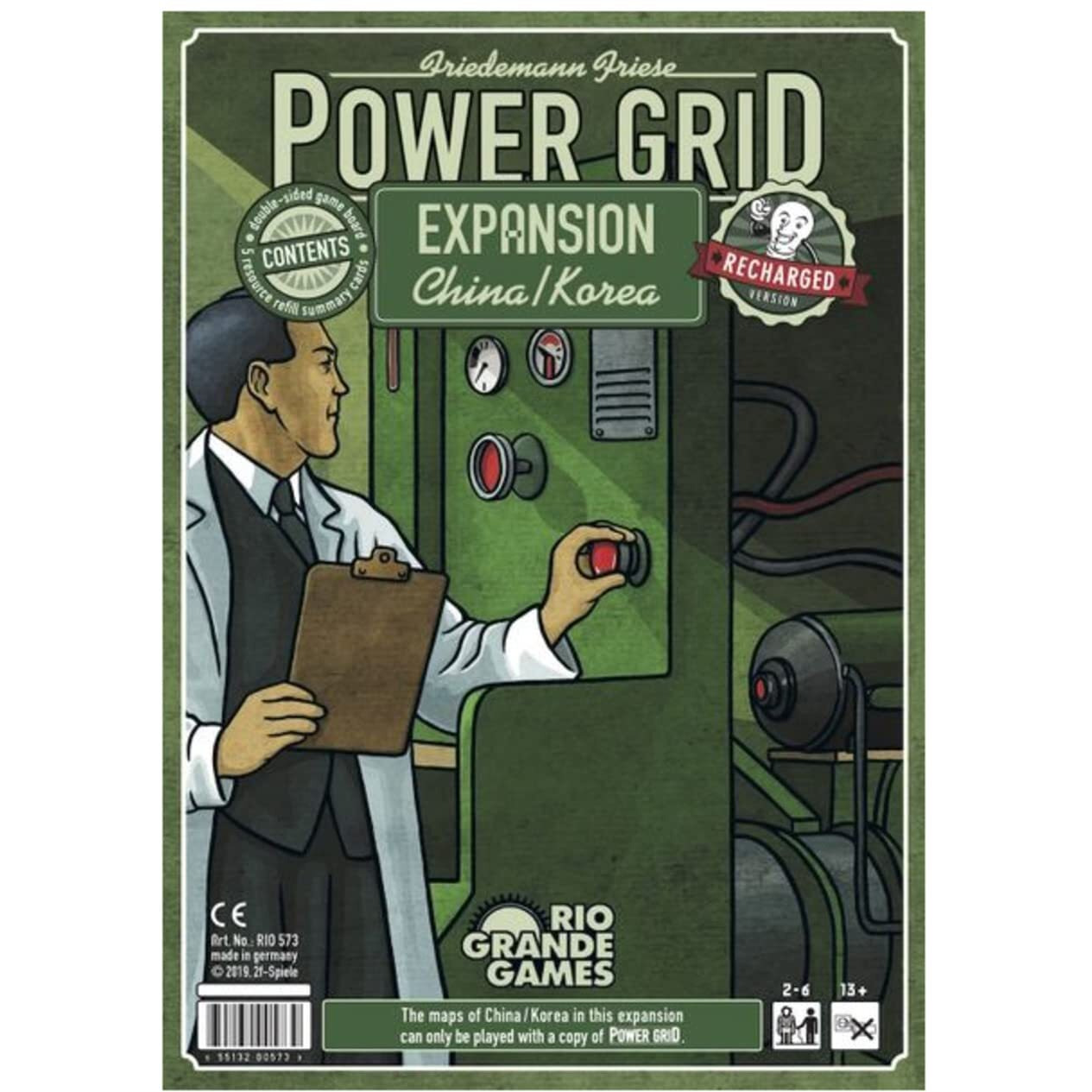 Rio Grande Games Power Grid China/Korea Expansion (Recharged Version)  Green