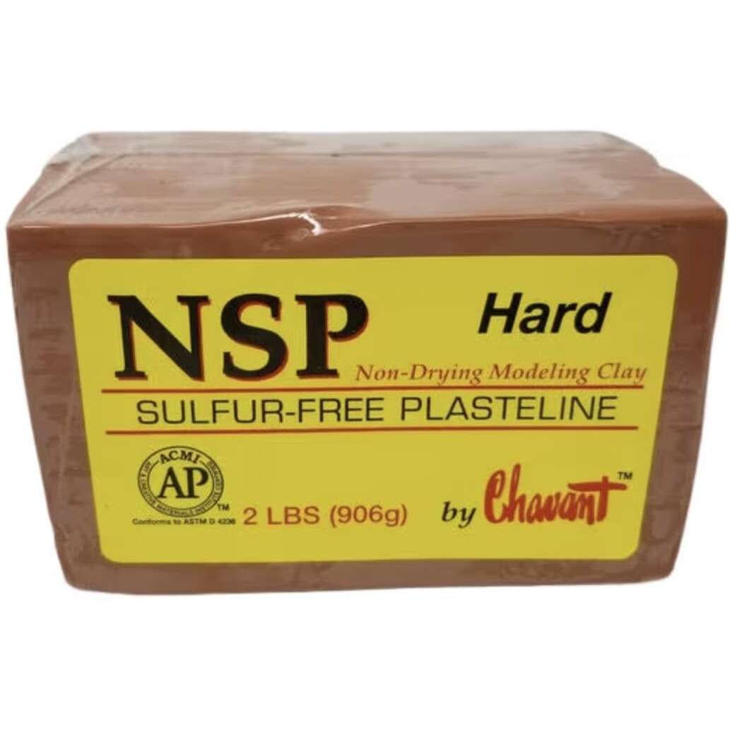 Chavant Nsp Hard - 2 Lbs. Professional Oil Based Sulfur Free Sculpting Clay - Brown