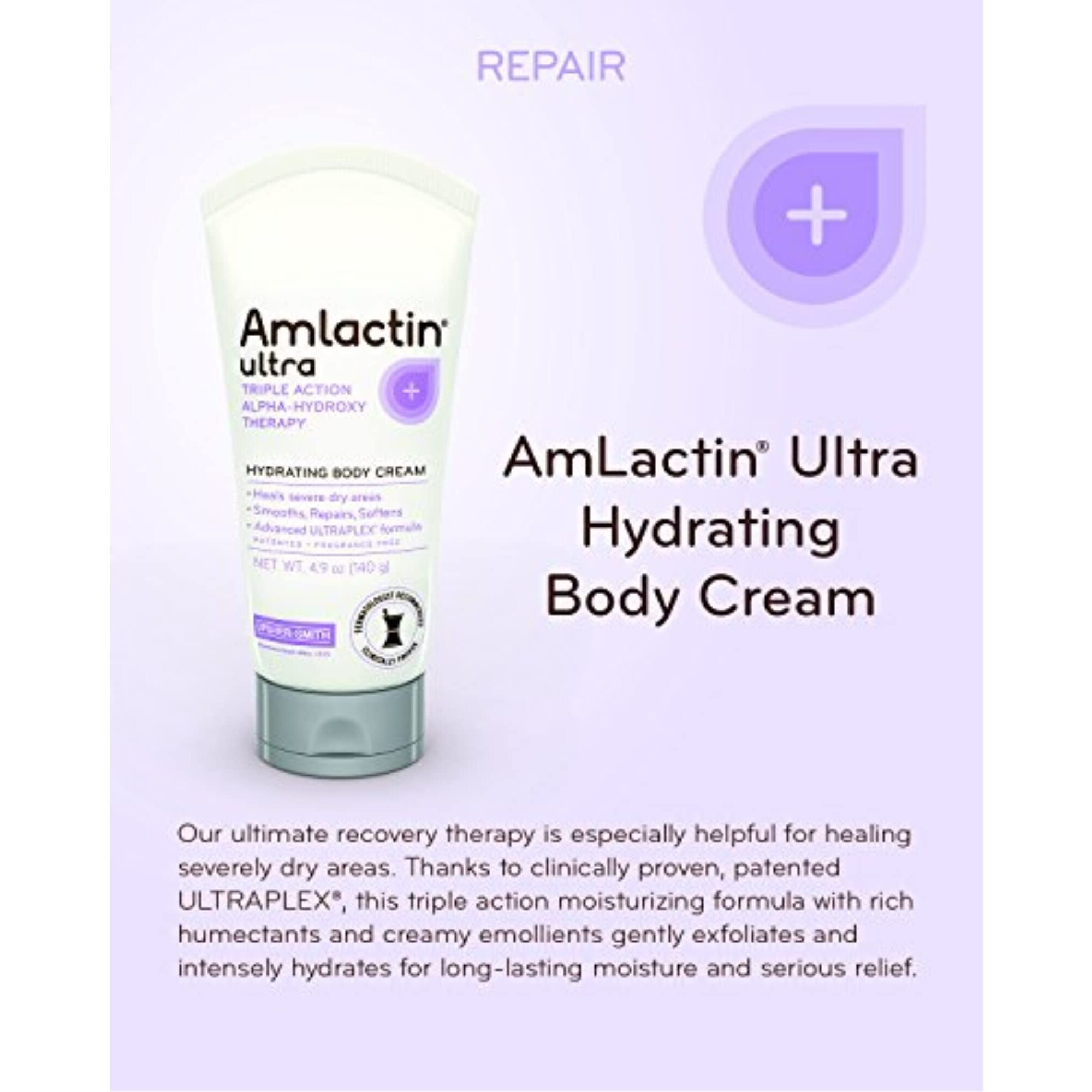 Amlactin Hydrating Body Cream Fragrance Free  3 Count