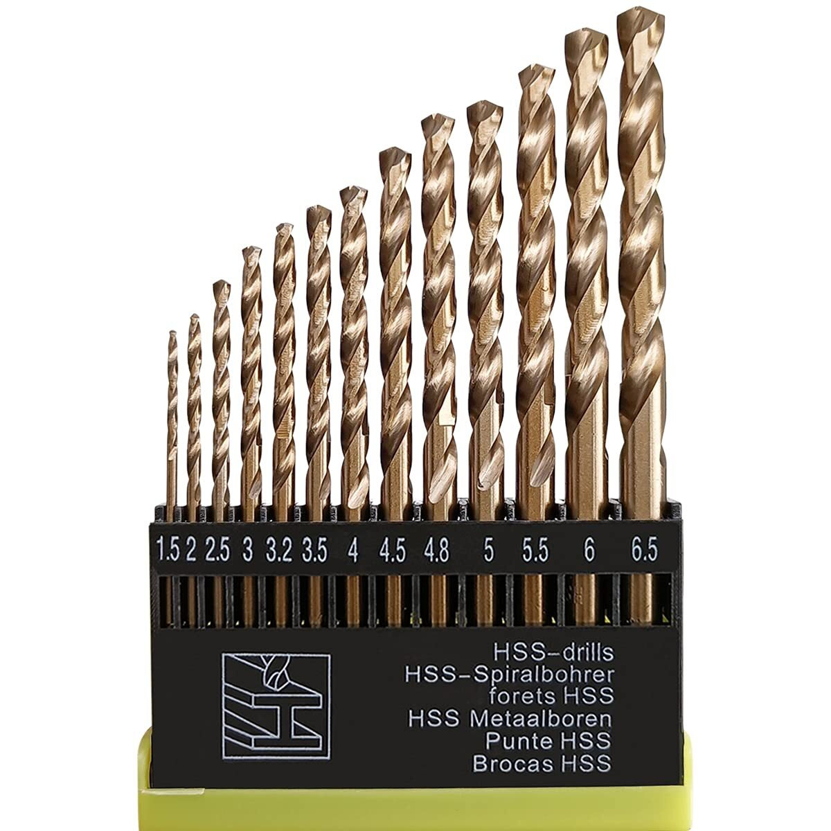 Hymnorq Metric M35 Cobalt Steel Extremely Heat Resistant Twist Drill Bits With Straight Shank Set Of 13Pcs To Cut Through Hard Metals Such As Stainless Steel And Cast Iron