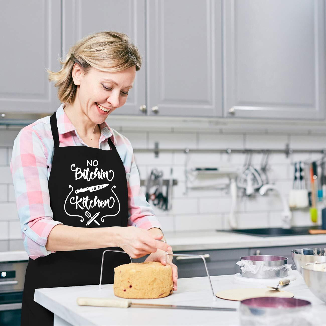 Funny Aprons For Women Men  Novelty Kitchen Cooking Apron With 2 Pockets  Cute Baking Apron For Bakers  Birthday Housewarming Christmas Thanksgiving Gift For Mom Wife Daughter Sister Aunt Grandma