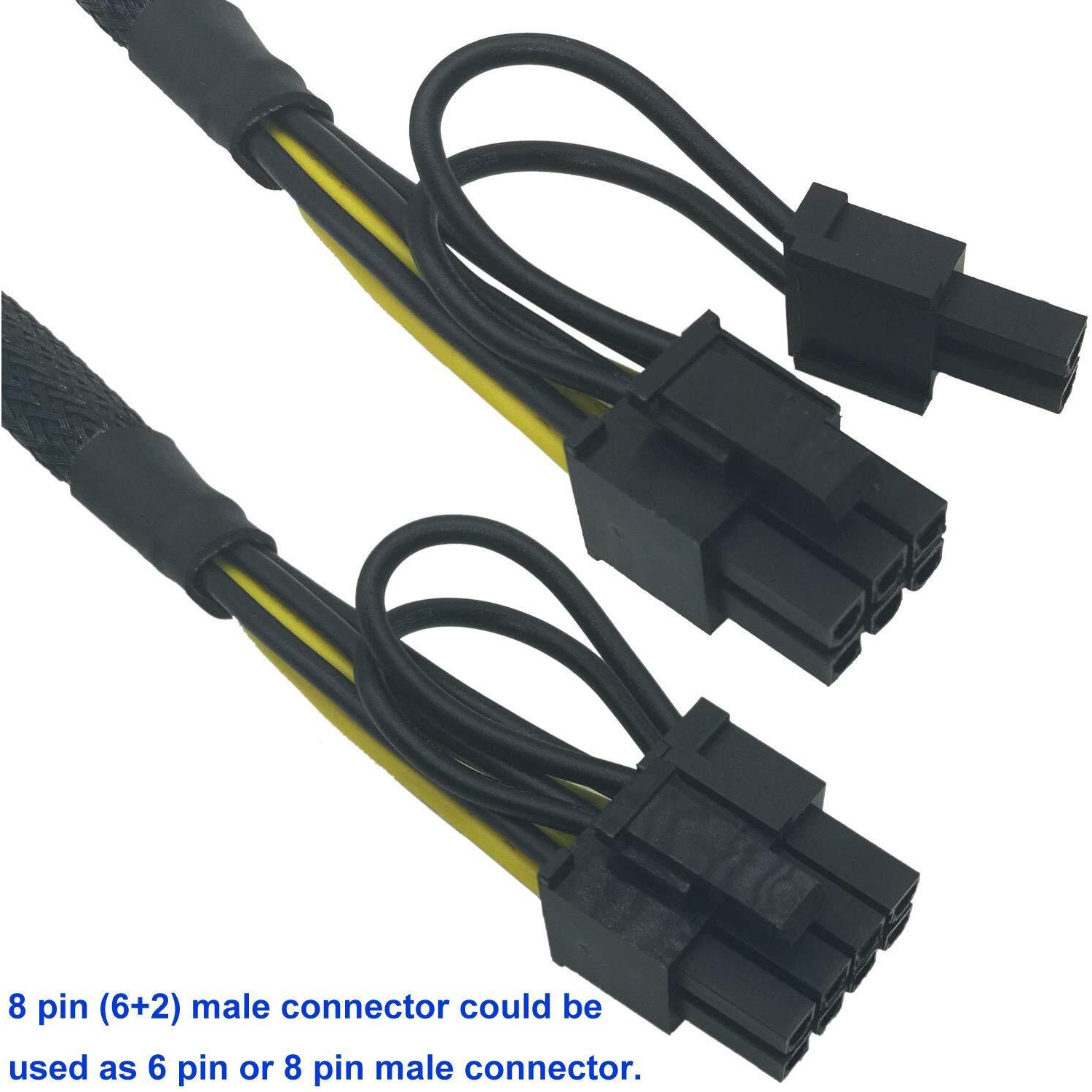 Comeap Gpu Power Cable For Dell T3600 T3610 T5600 T5610 T5610 T7600 T7610 5810 T5810 T7810  8 Pin Pcie To Dual 8 Pin(6+2) Male Pcie Power Adapter 13-Inch(34Cm)