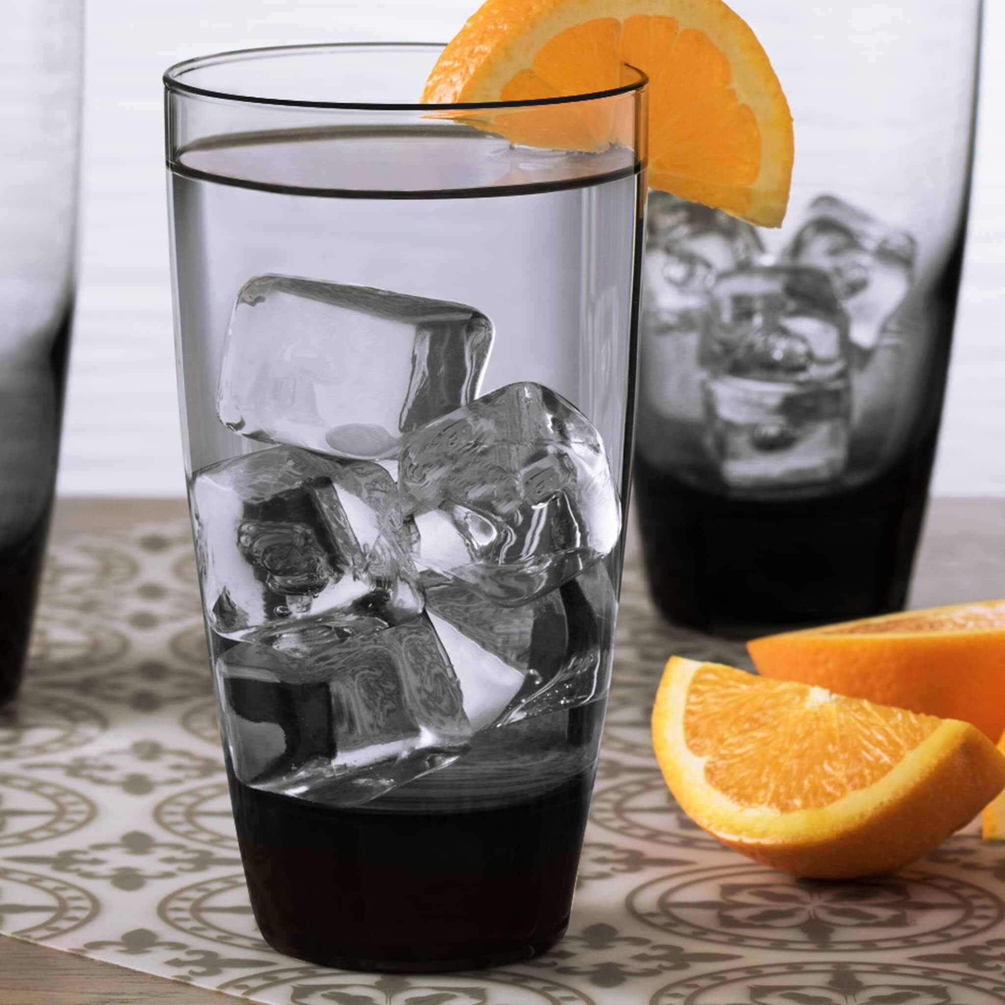 Libbey Classic Smoke Tumbler Glasses  18-Ounce  Set Of 12
