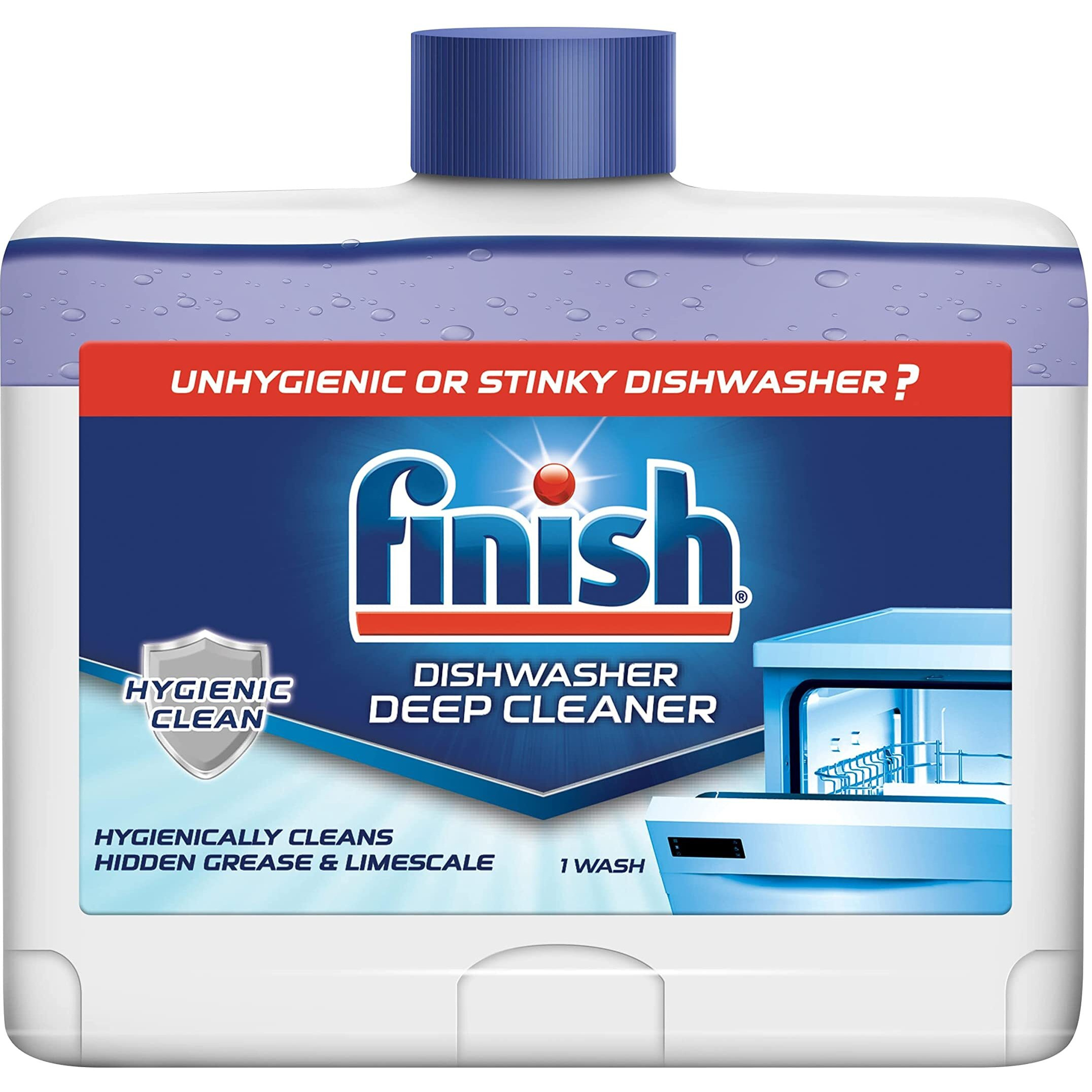 Finish Dual Action Dishwasher Cleaner Fight Grease & Limescale  Fresh 8.45 Oz (Pack Of 4)