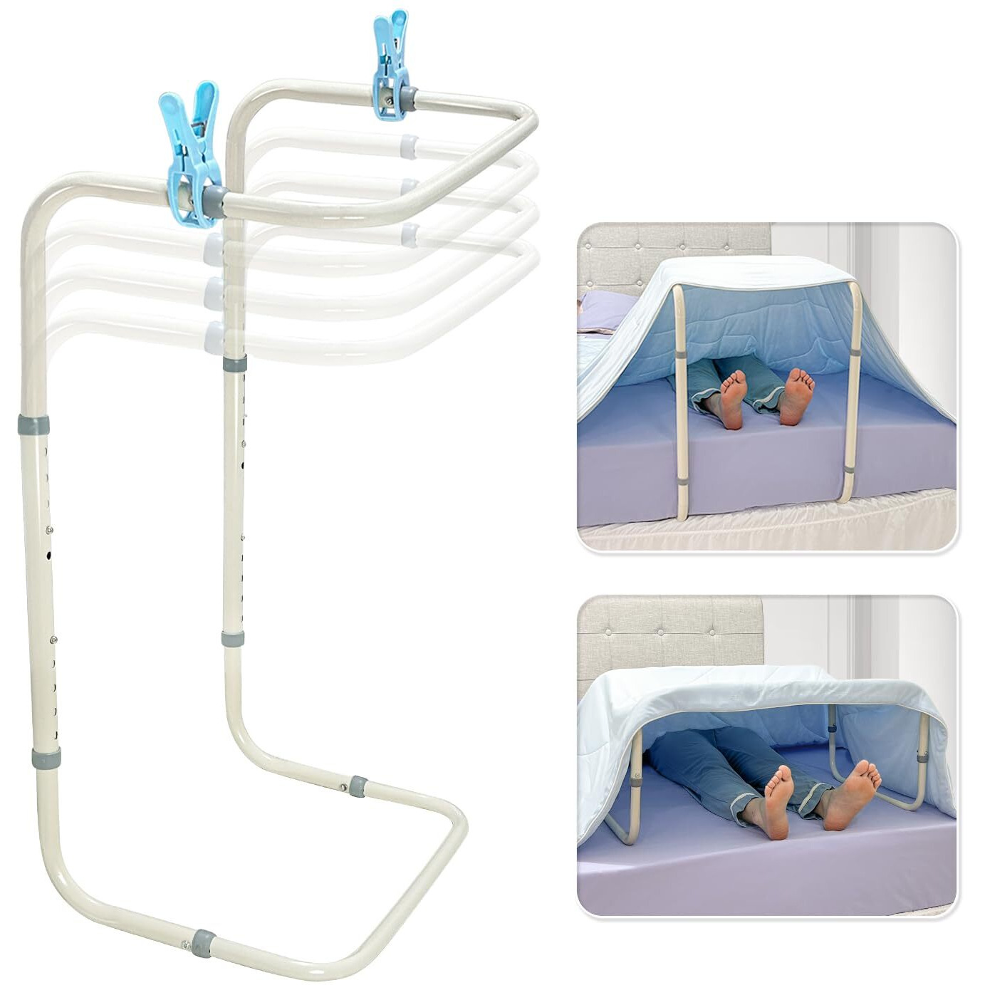 Blanket Lifter Foot Cradle Lift Bar For Feet Adjustable Blanket Support Lifters Holder Bed Foot Tent Blankets Riser Sheet Raiser Heavy Duty Steel Medical Accessories Leg Knee Ankle Surgery Recovery