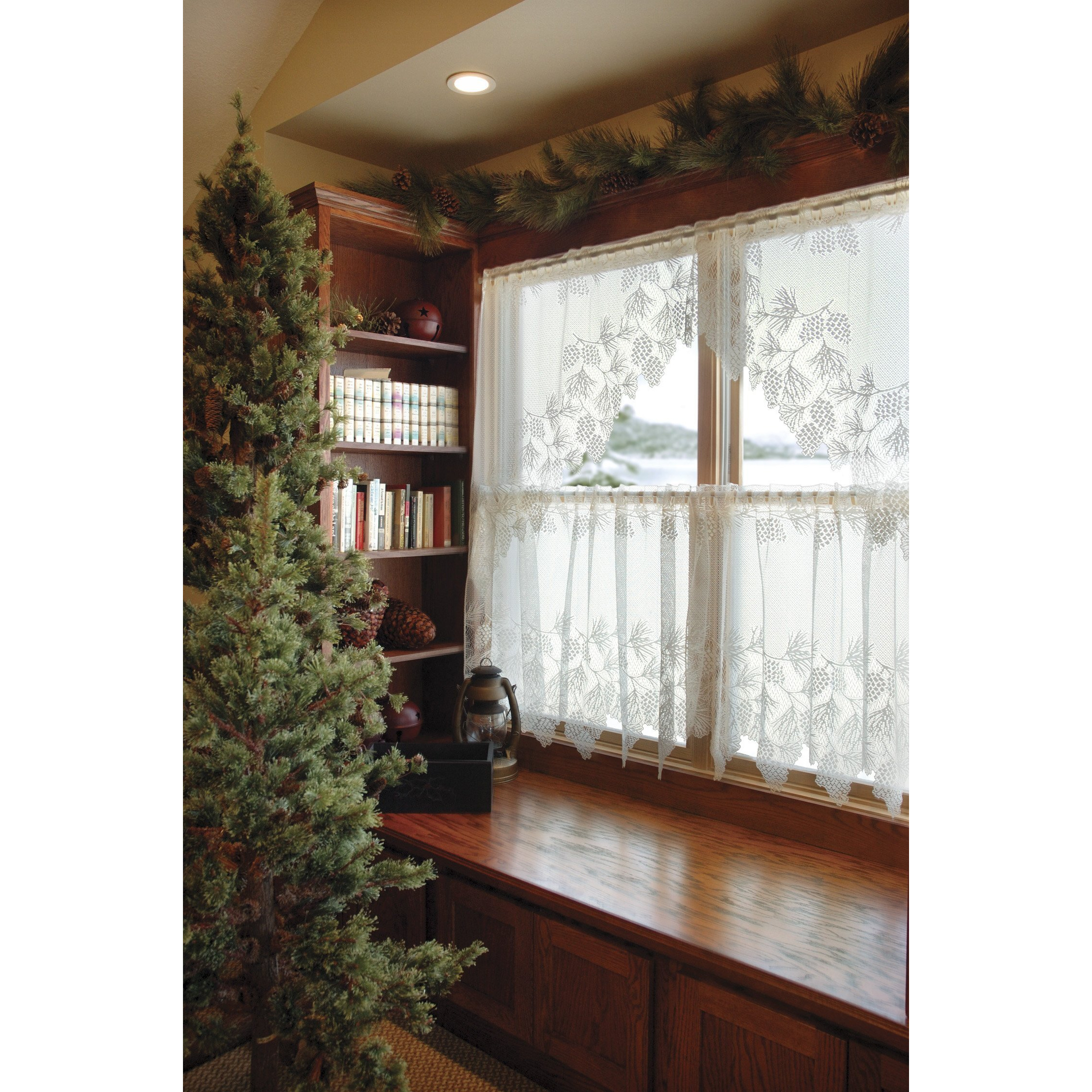 Heritage Lace Woodland 68-Inch Wide By 40-Inch Drop Swag Pair  White