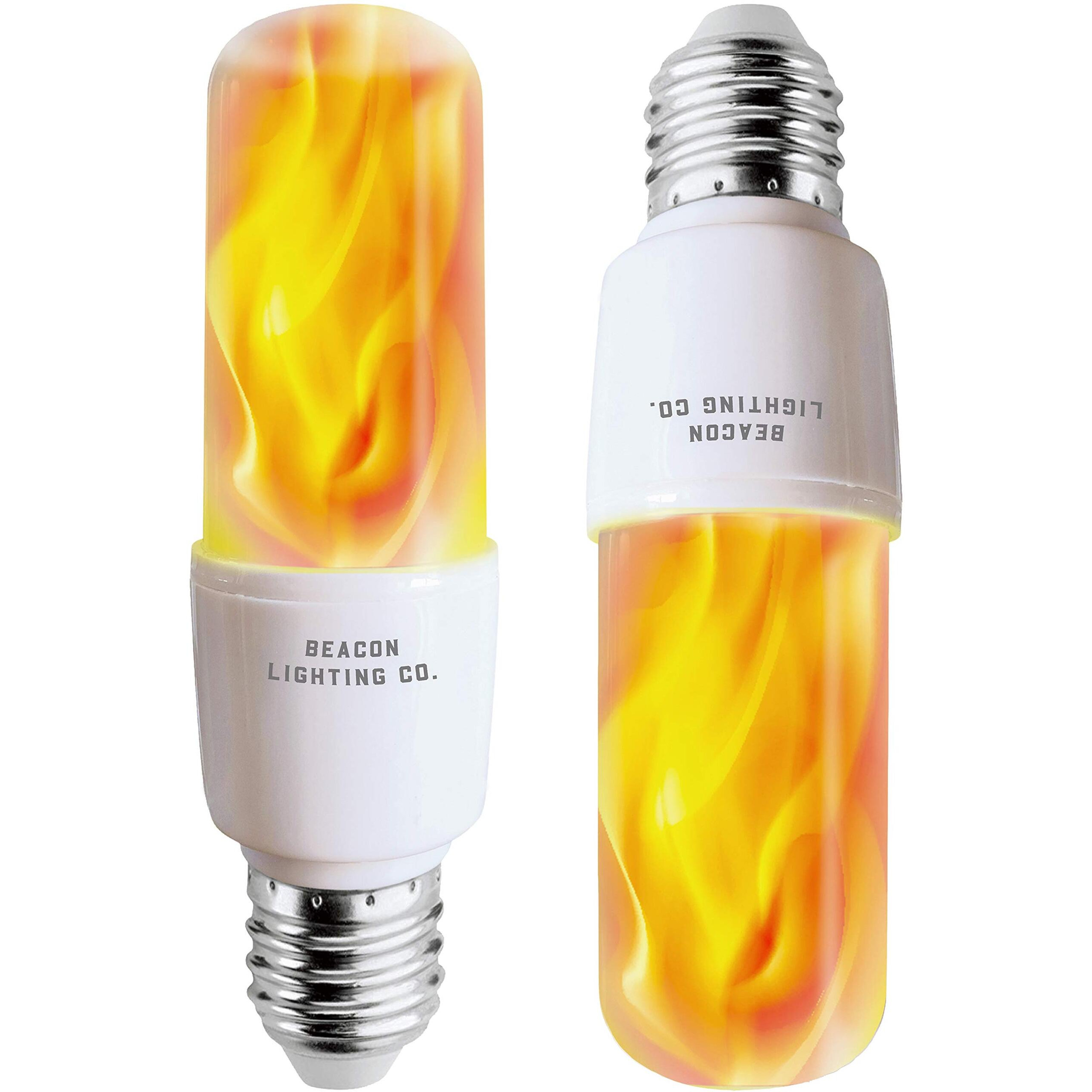 Hoogalife Led Flame Effect Light Bulbs - E26 Led Bulb With Gravity Sensor Flame Night Bulb For Holiday Gifts Home Hotel Bar Party Decoration (2 Pack)