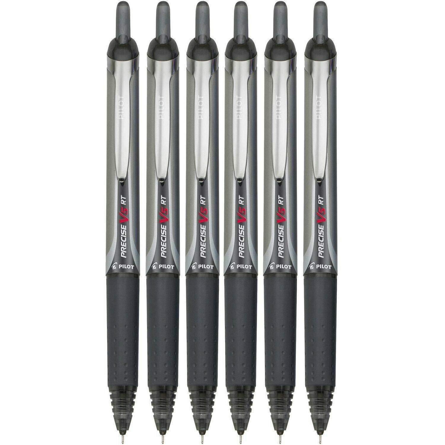 Pilot Precise V5 Rt Retractable Rolling Ball Pens  Extra Fine Point  Black Ink  6 Pens
