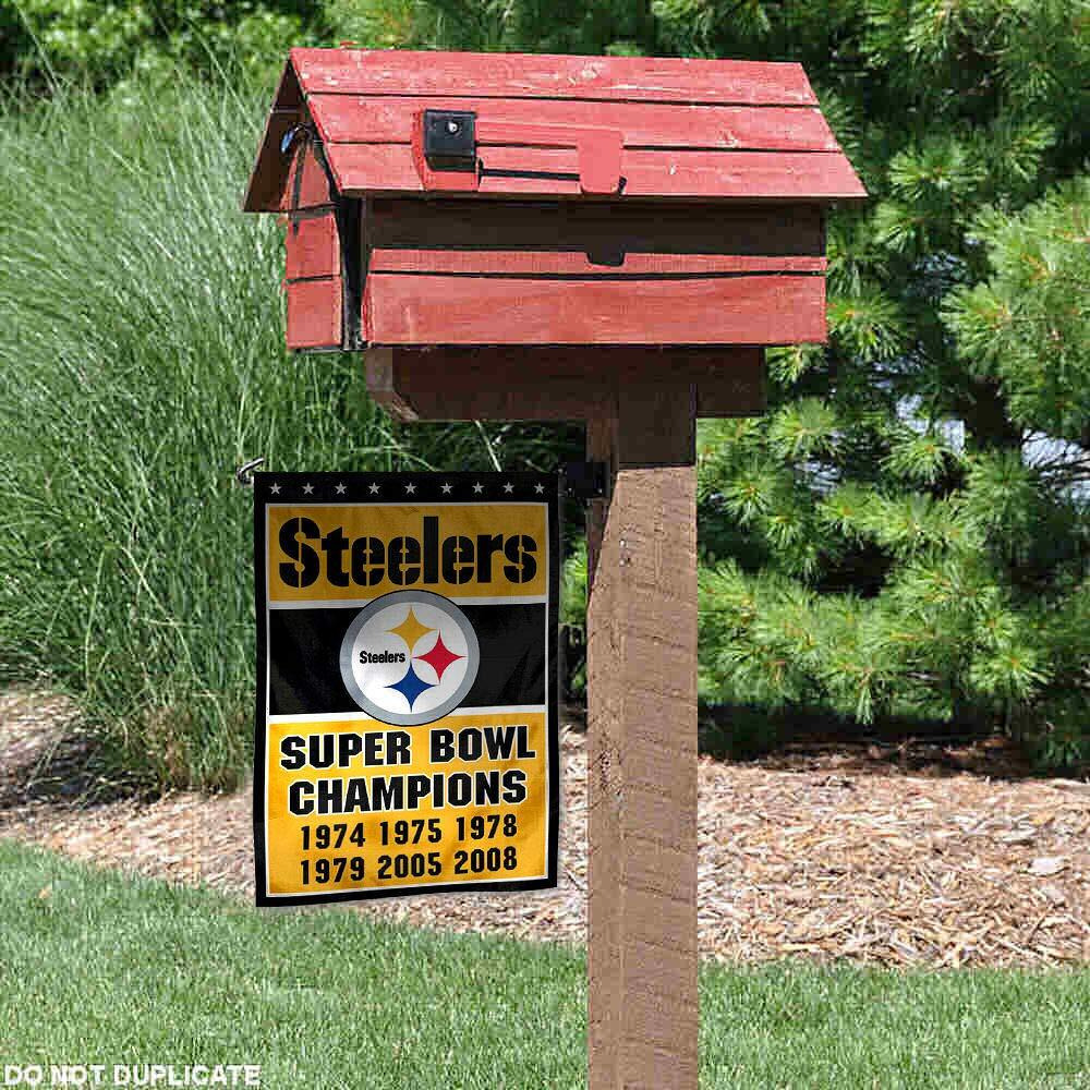 Wincraft Steelers 6 Time Super Bowl Champions Double Sided Garden Flag