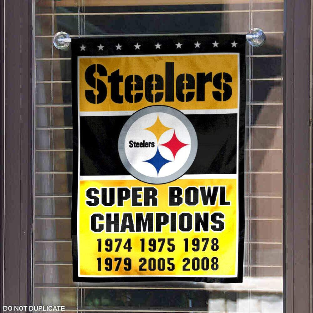 Wincraft Steelers 6 Time Super Bowl Champions Double Sided Garden Flag