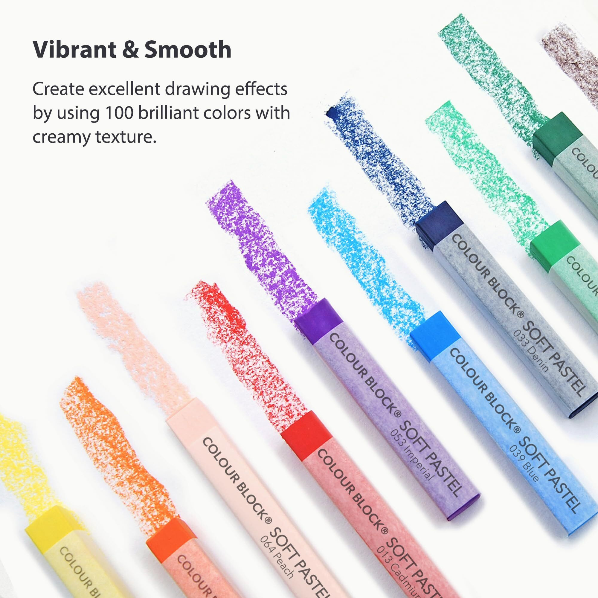 Colour Block 100Pc Wooden Case Soft Pastel Art Set For Beginners And Experienced Artists I Colors Square Chalk Pastels Art Supplies For Drawing  Blending  Gift