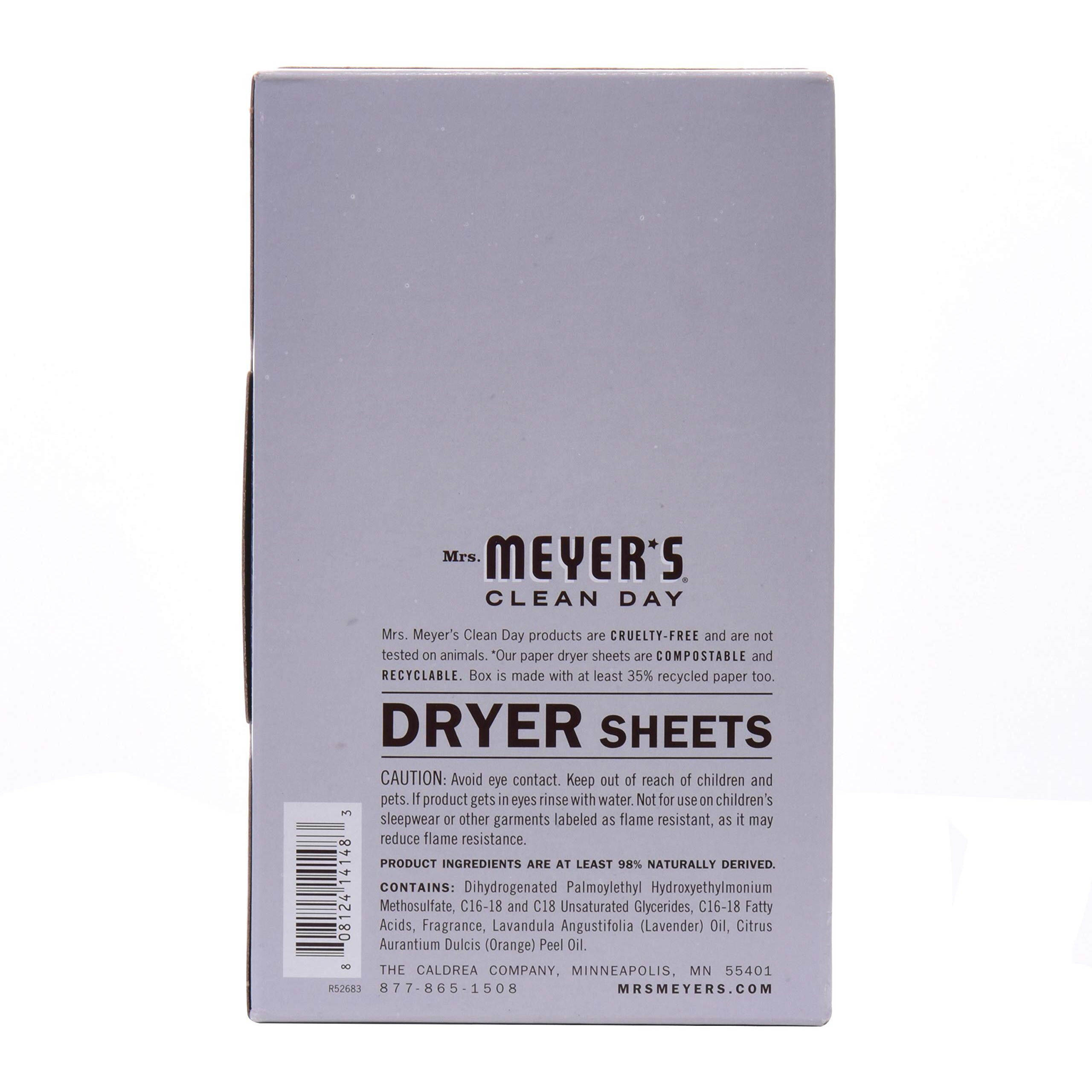 Mrs. Meyer's Clean Day Dryer Sheets Lavender  80 Count (Pack Of 2)
