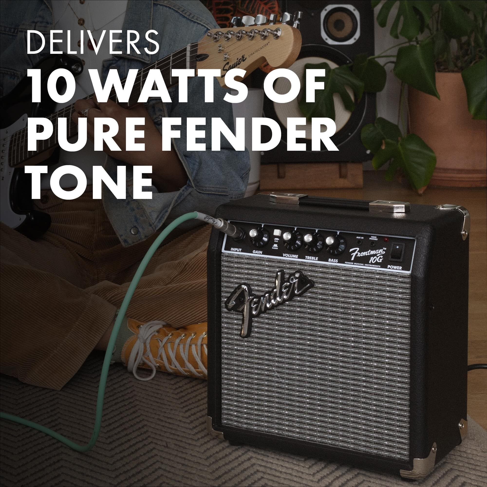Fender Frontman 10G Guitar Amp  10 Watts  With 2-Year Warranty  6 Inch Fender Special Design Speaker  5.75Dx10.25Wx11H Inches